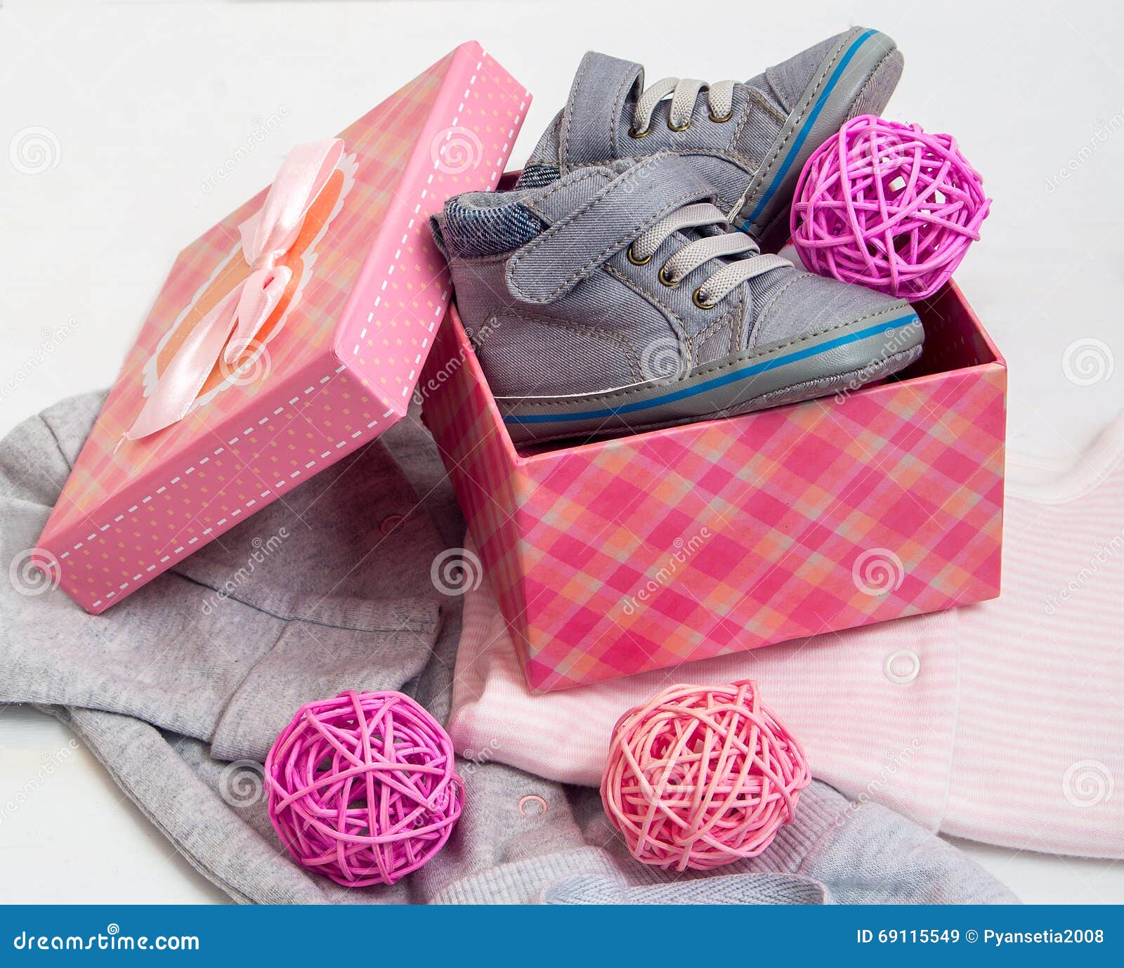 Booties for a baby stock image. Image of cloth, girl 69115549