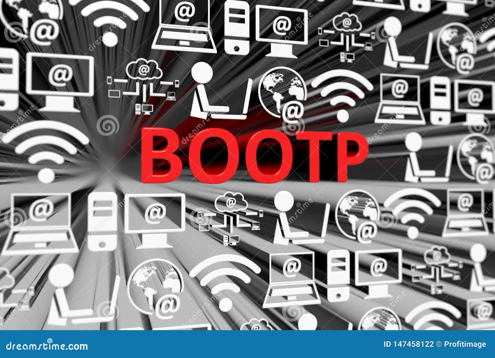 bootp concept blurred background