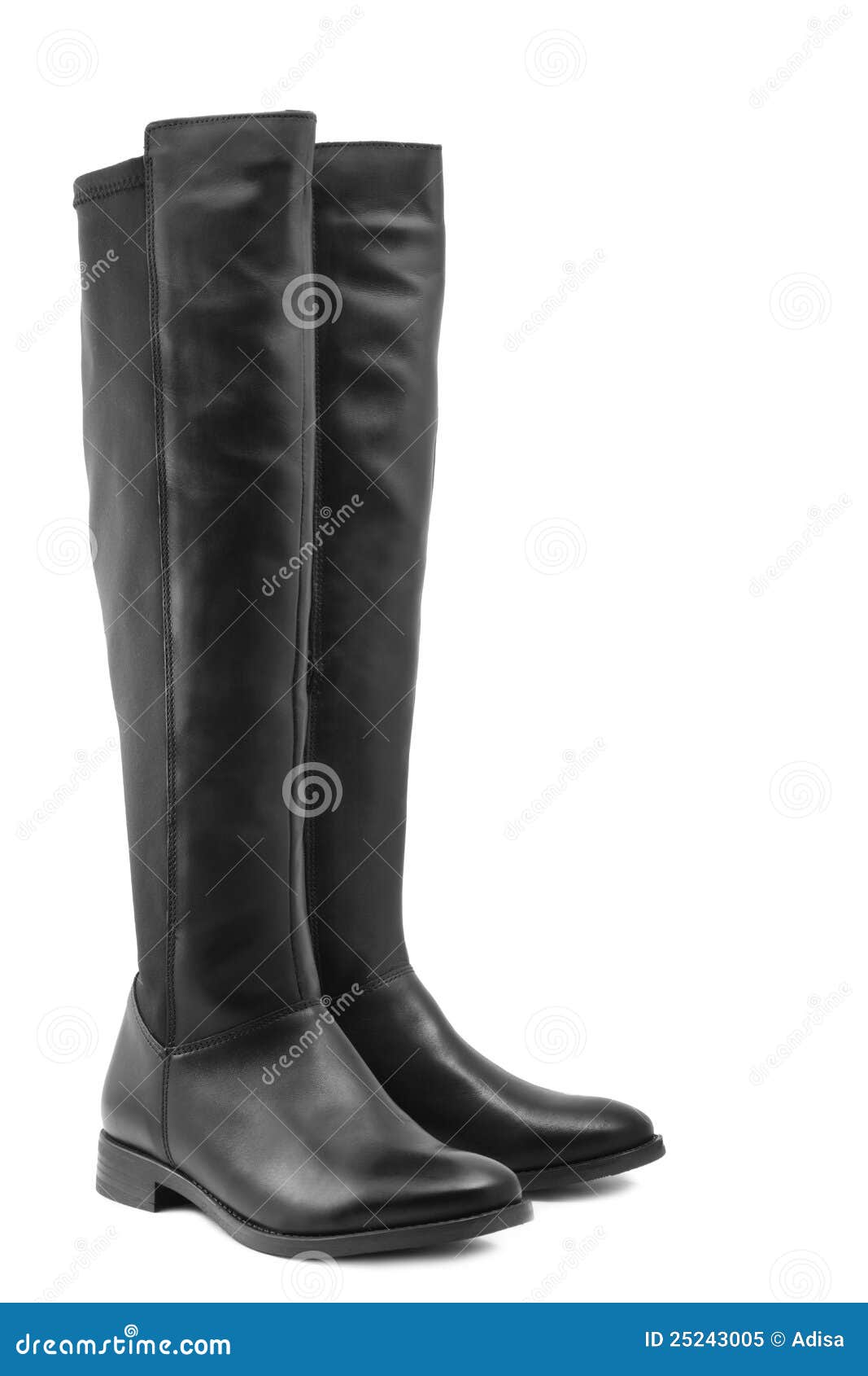 Black boots on white background