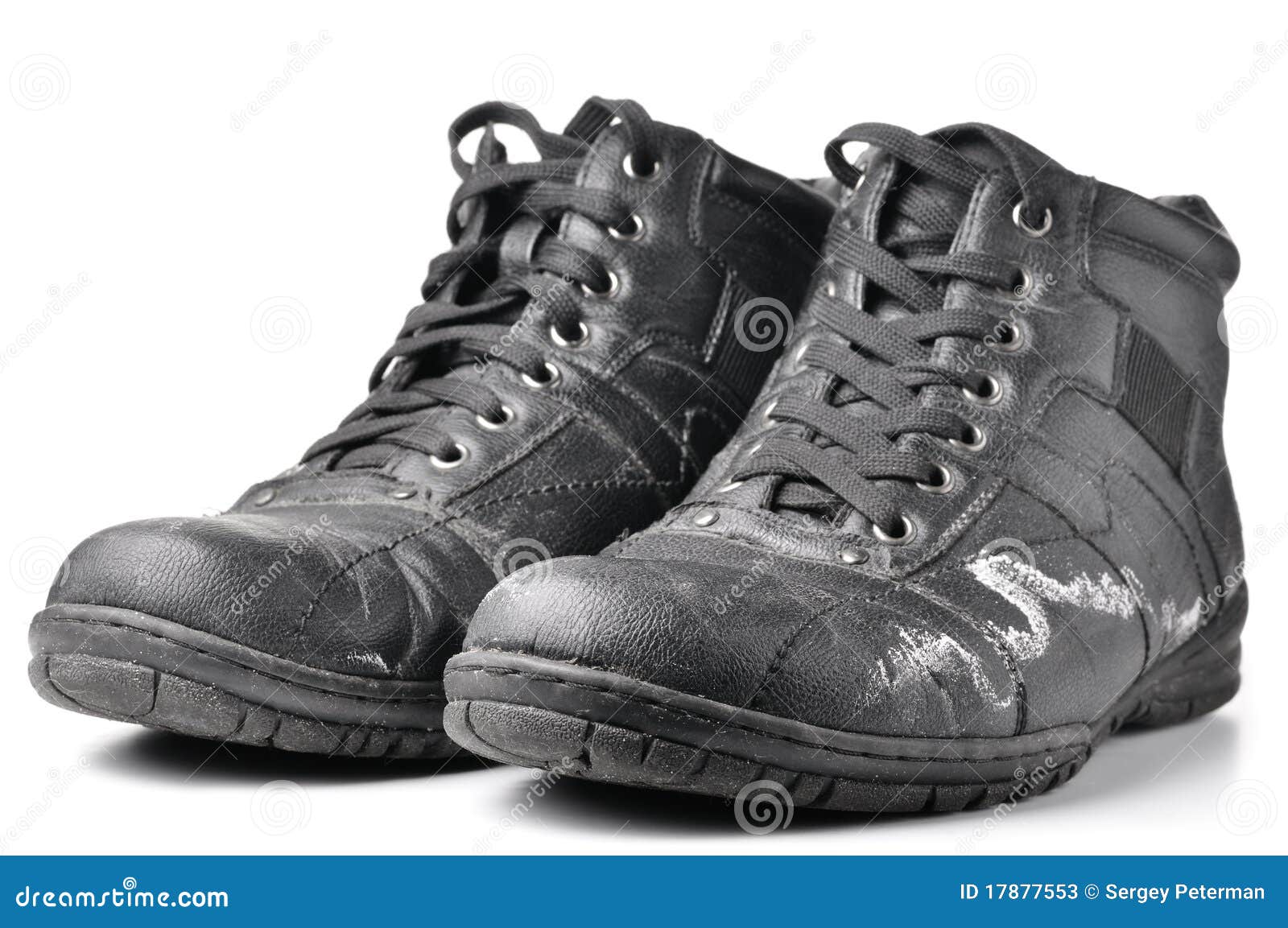 Boots damaged by reagents stock image. Image of pair 17877553