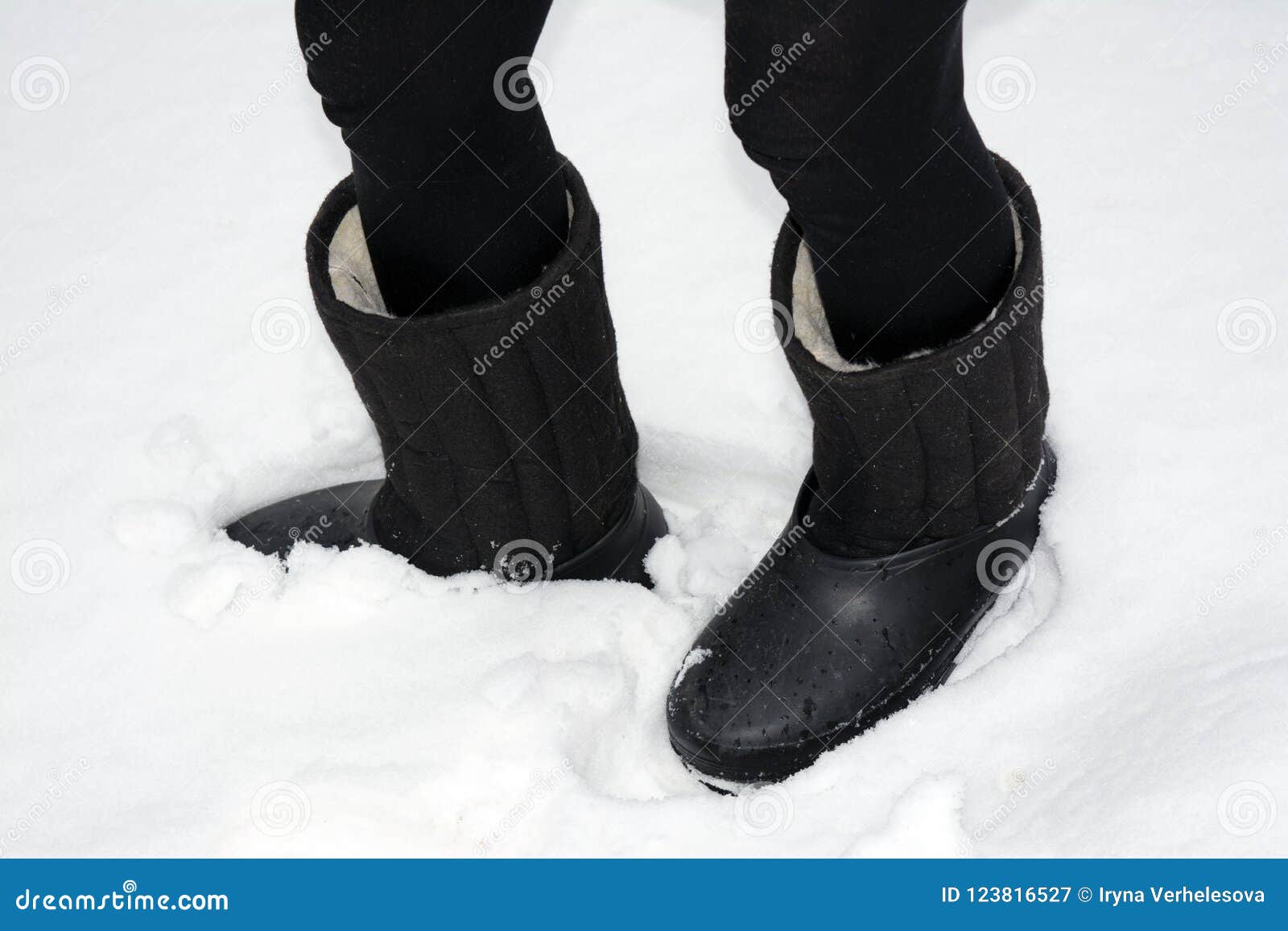 Boots with Galoshes on the Leg - Valenki Stock Image - Image of child ...