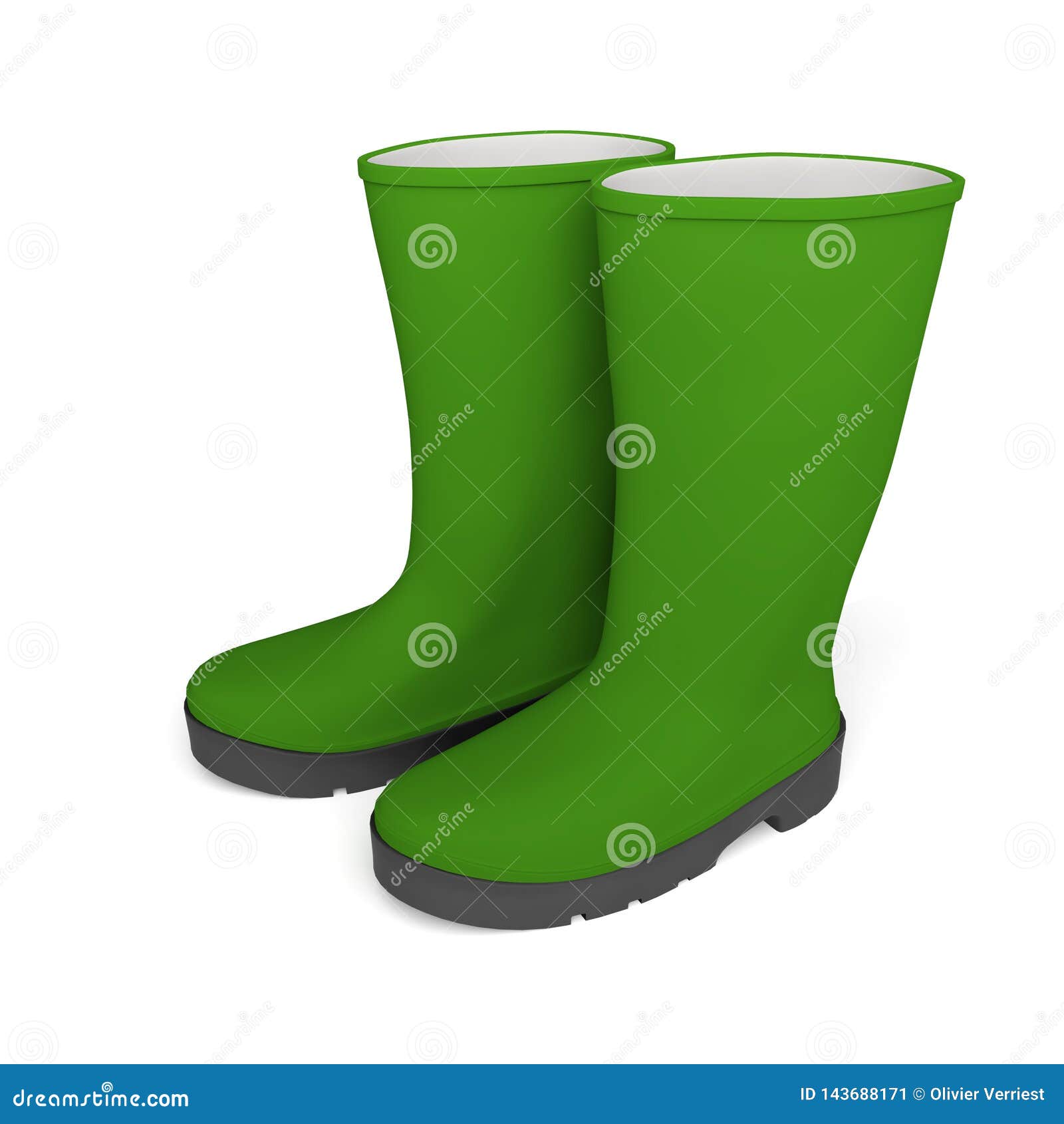 Boots Gumboots Rainboots Waterproof Shoes Stock Illustration