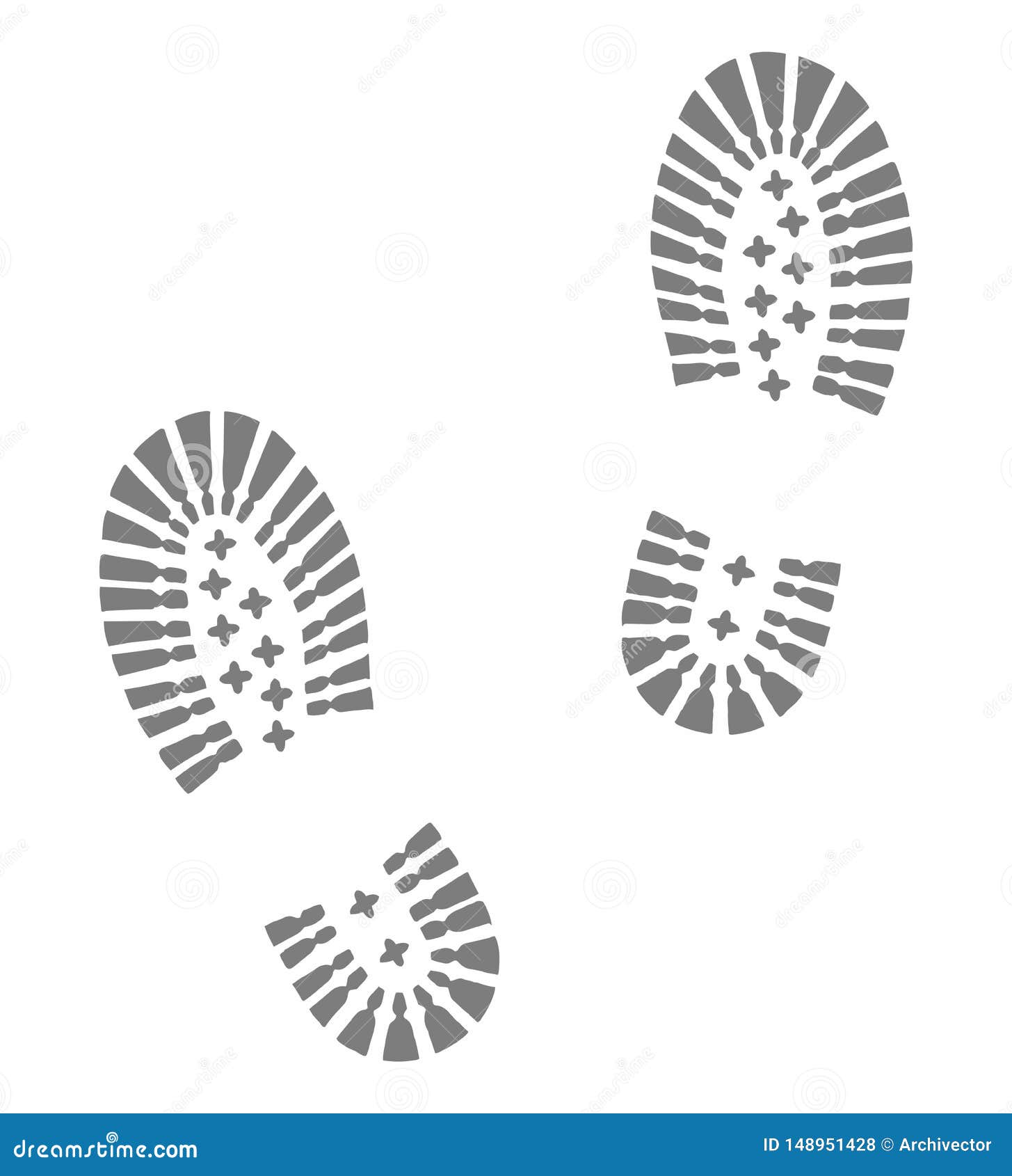 Footprints of hiking boots stock vector. Illustration of sign - 148951428