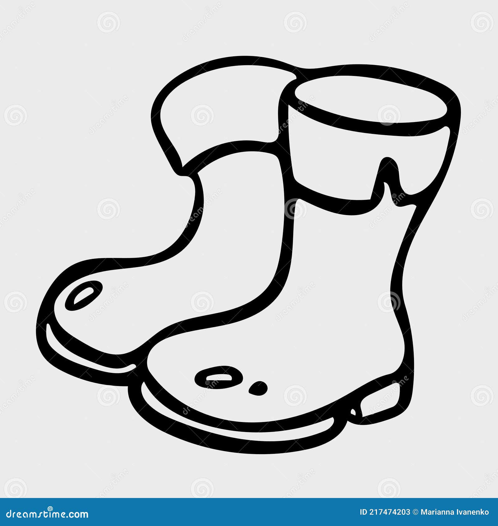 Boots Icon in Doodle Style. Autumn Shoes Simple Sketch Stock Vector ...