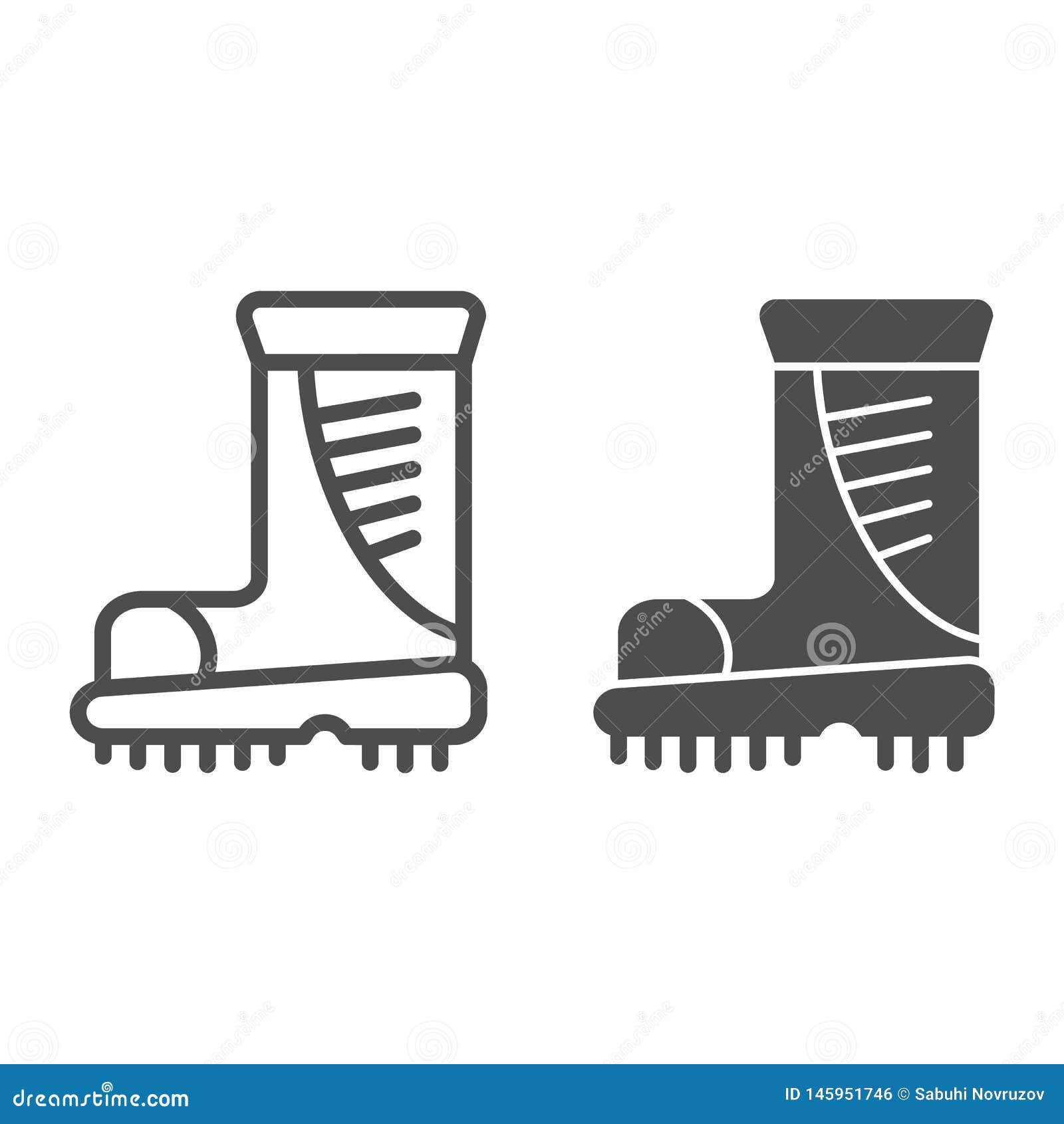 Boots Line and Glyph Icon. Working Boots Vector Illustration Isolated ...