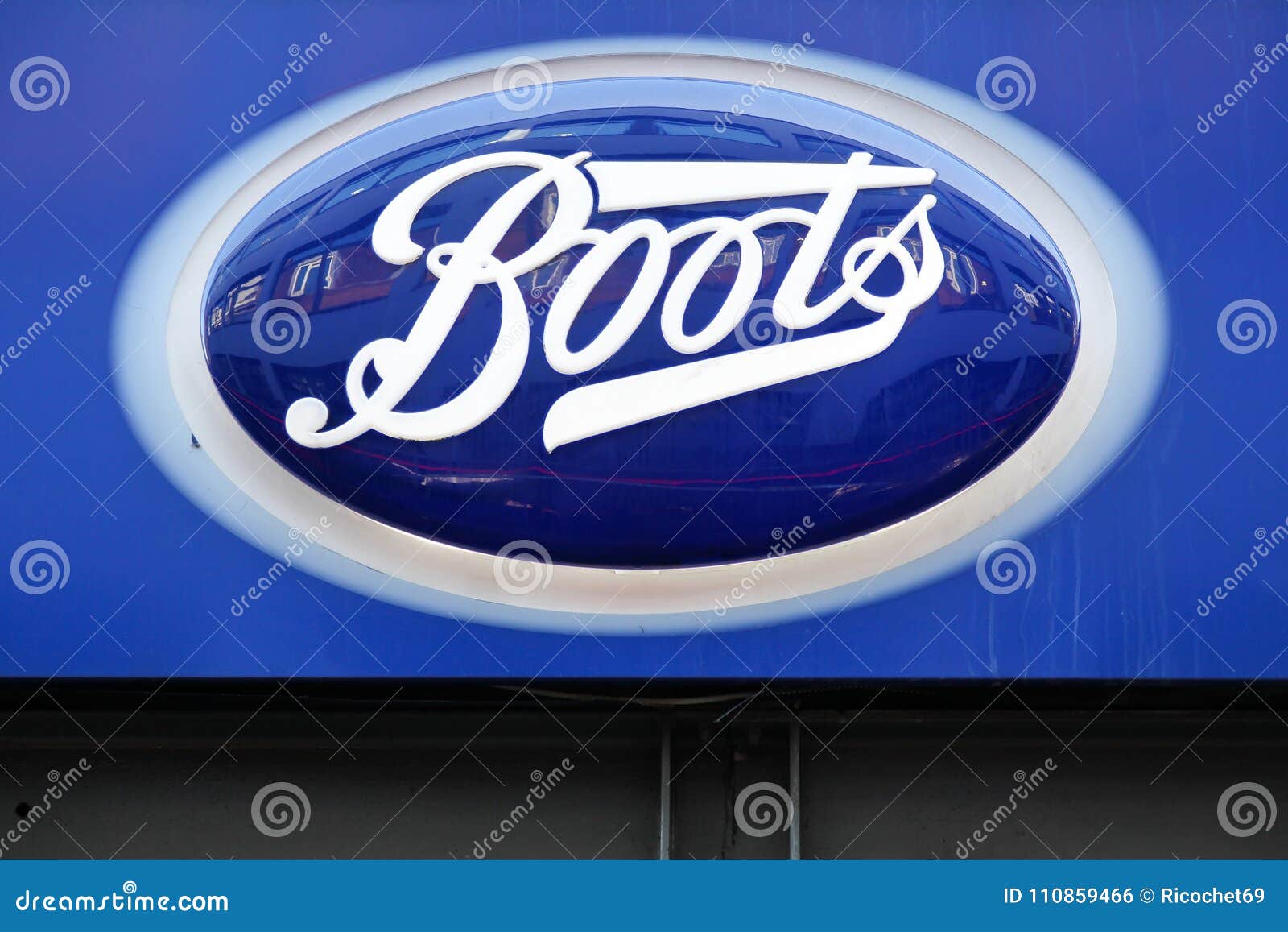 Boots logo on a wall editorial photo. Image of optician - 110859466