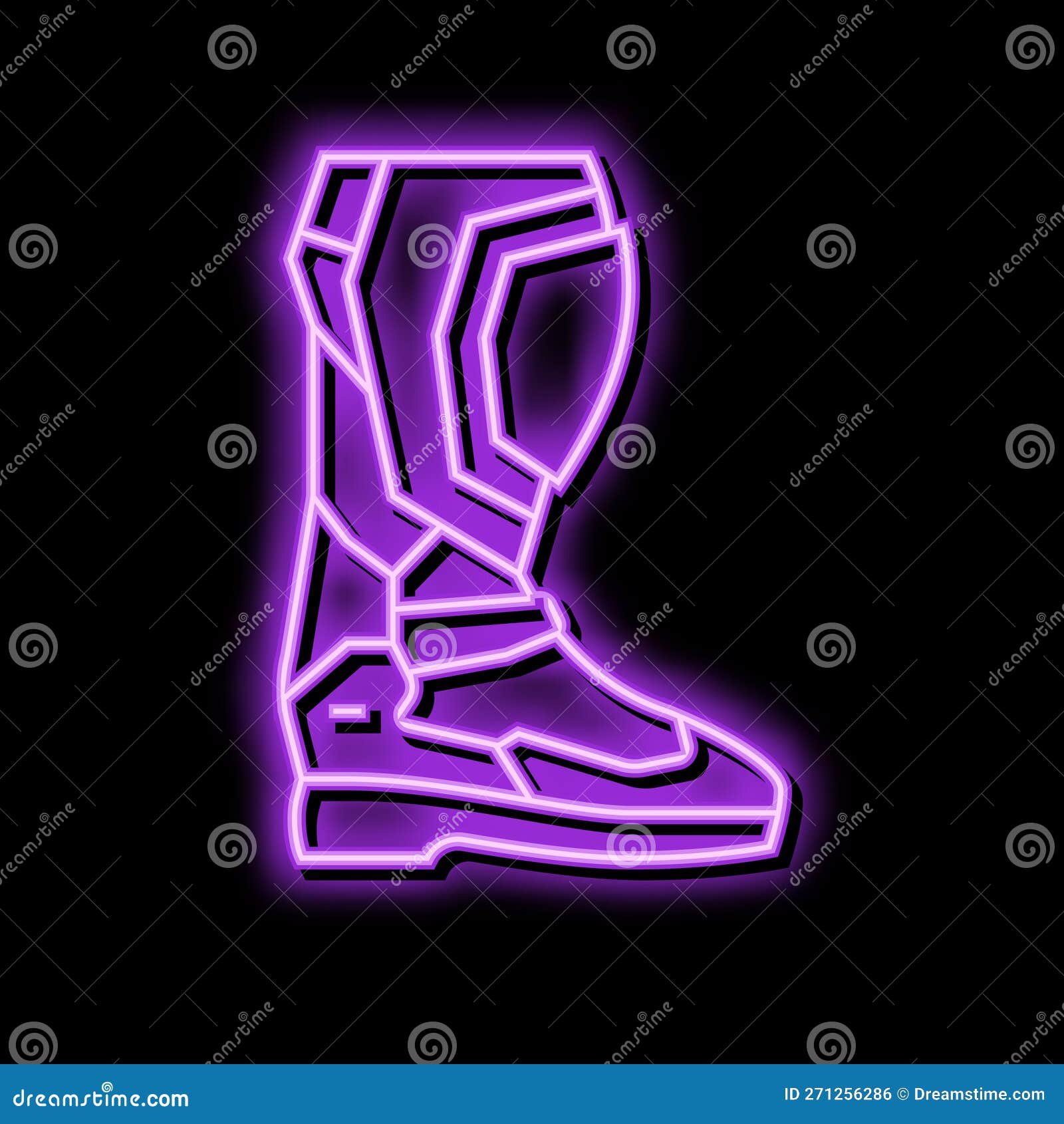 Boots Motorcycle Neon Glow Icon Illustration Stock Vector