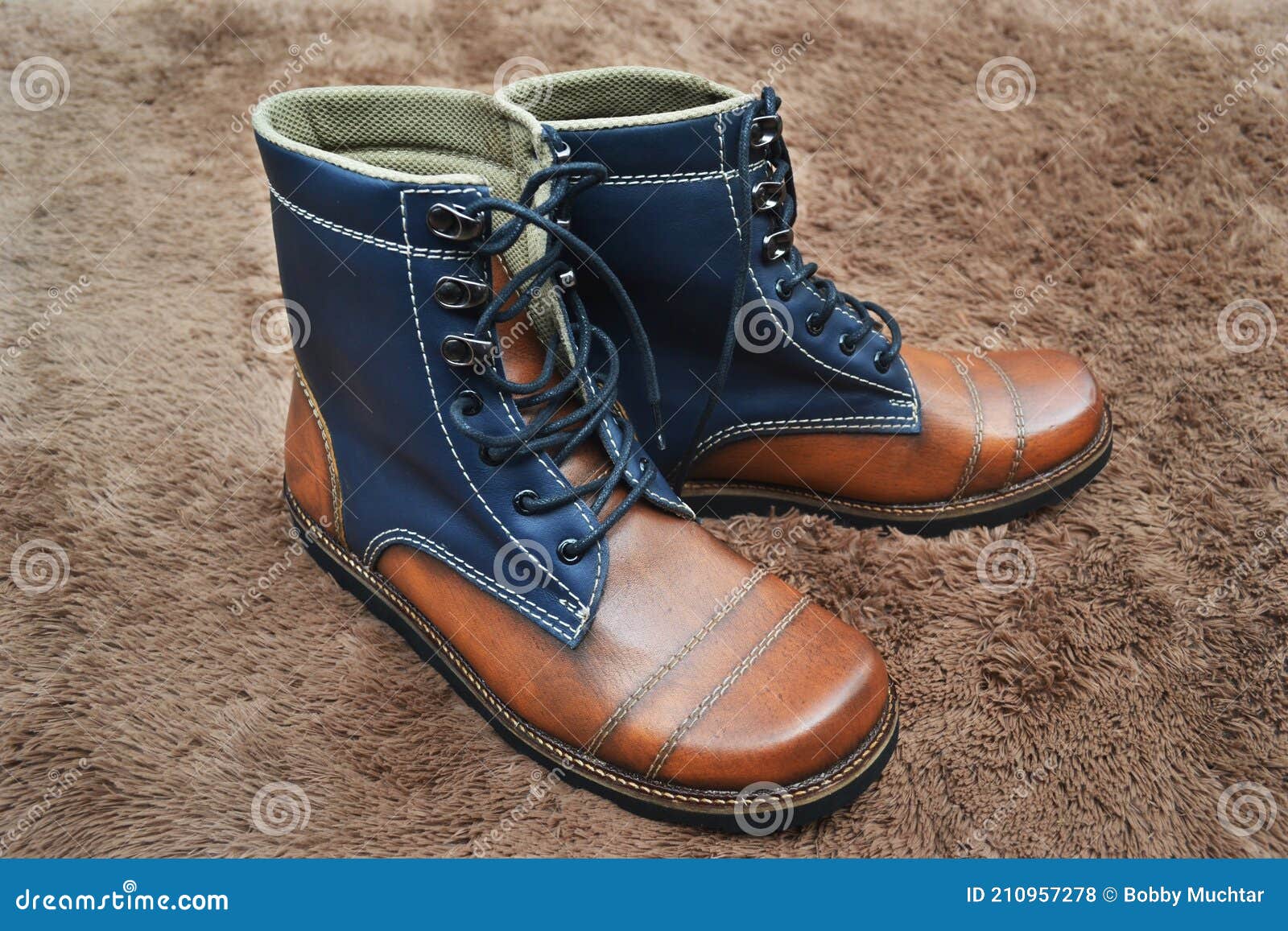 boots in the wool carpet
