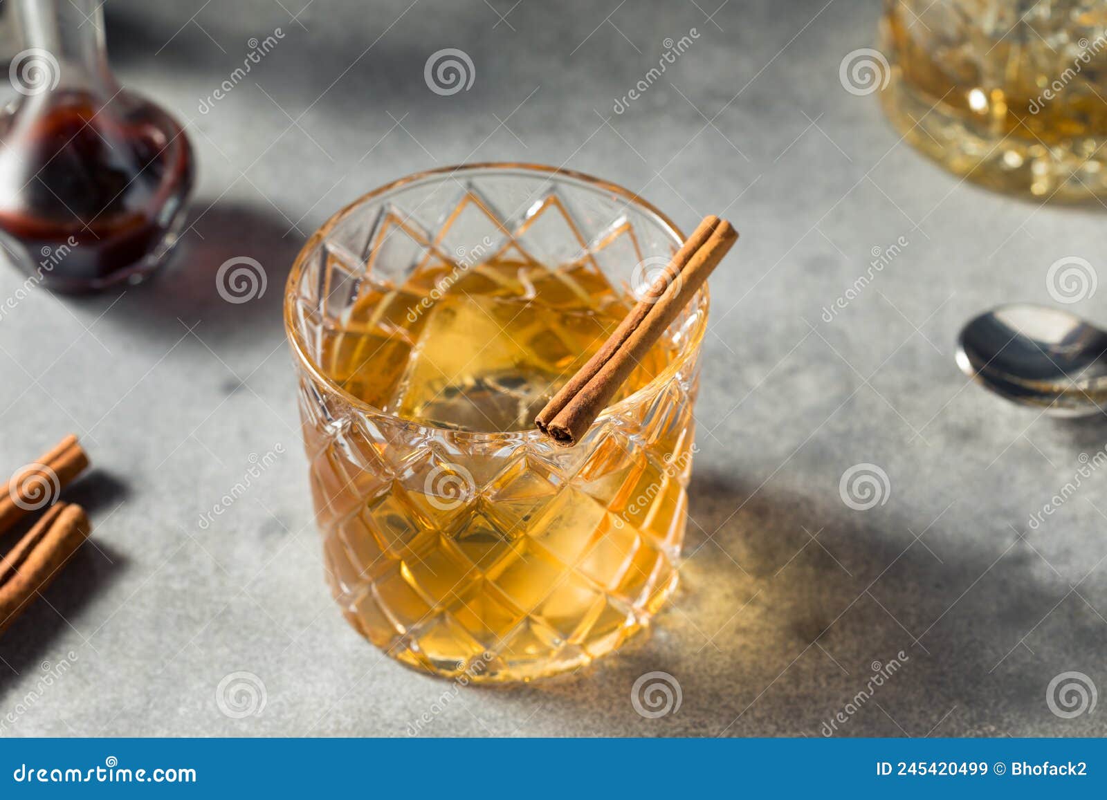 Boozy Cold Cinnamon Old Fashioned Stock Image Image of oldfashioned