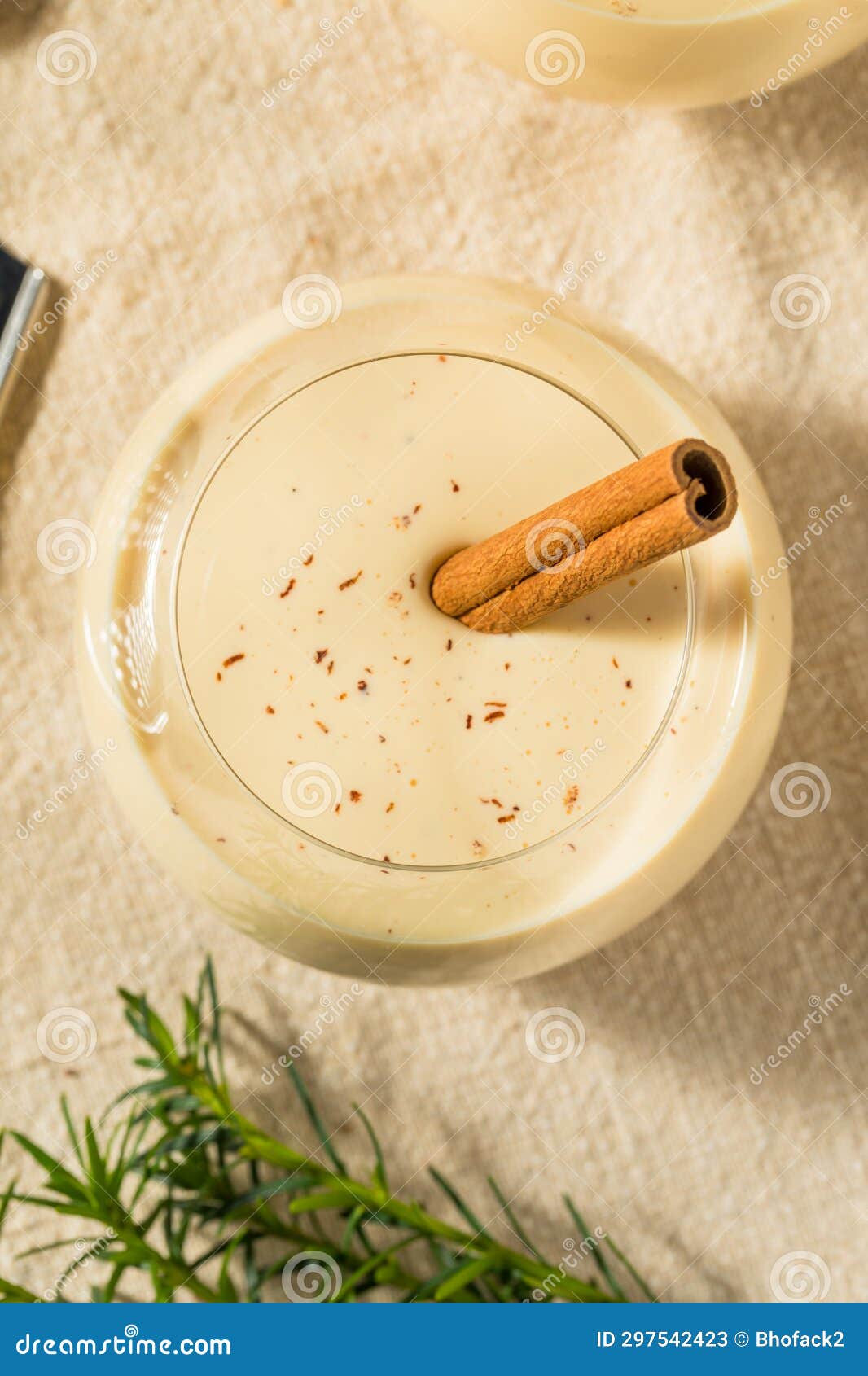 Boozy Cold Eggnog Cocktail with Rum Stock Image Image of nutmeg