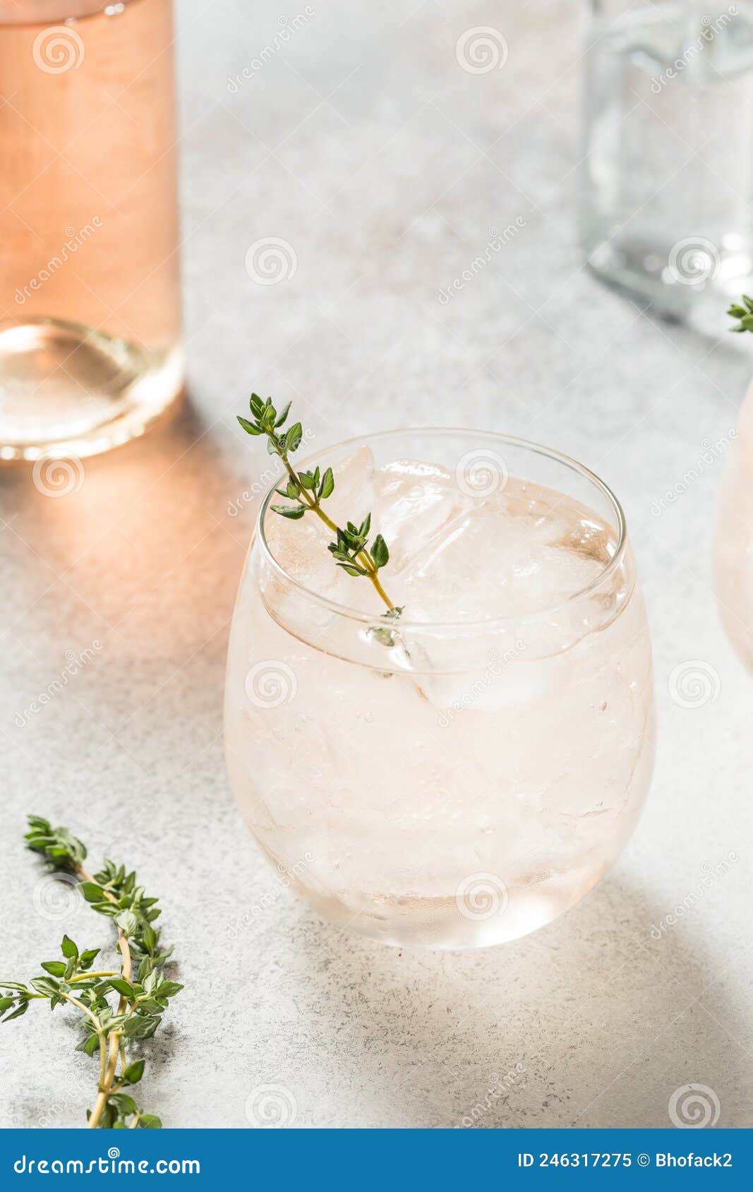 Boozy Pink Rose Wine Spritzer Stock Image Image of summer, cocktail