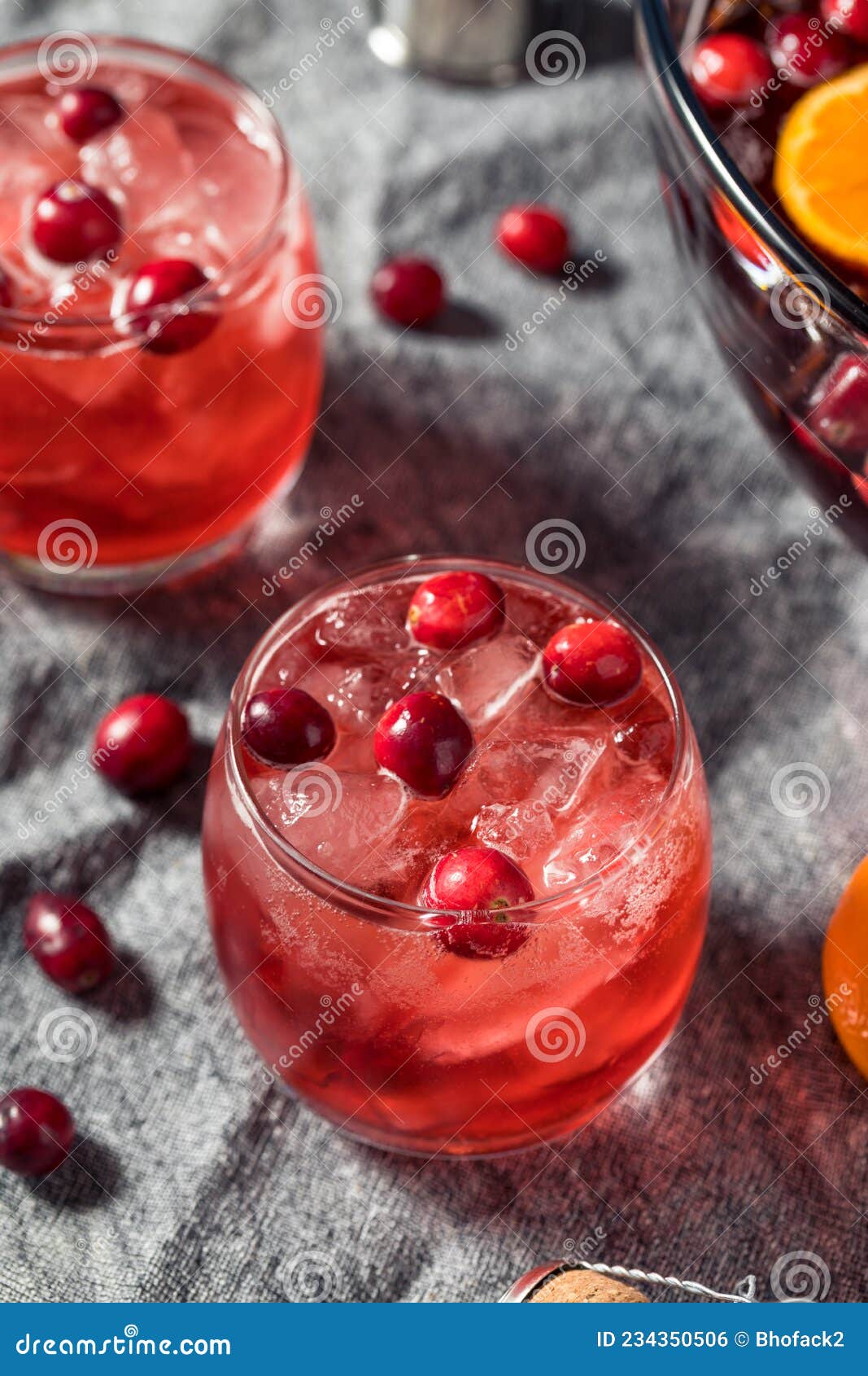 Boozy Refreshing Christmas Cranberry Punch Stock Photo - Image of food ...
