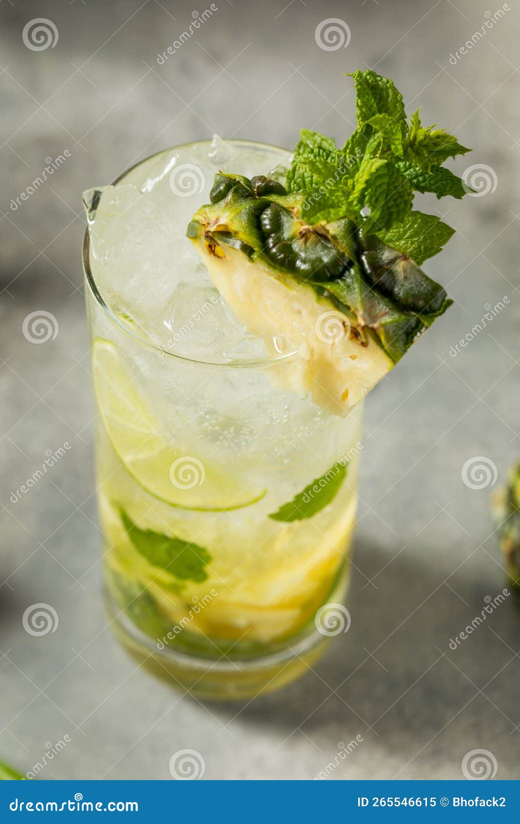 Boozy Refreshing Pineapple Mojito Cocktail Stock Image Image of