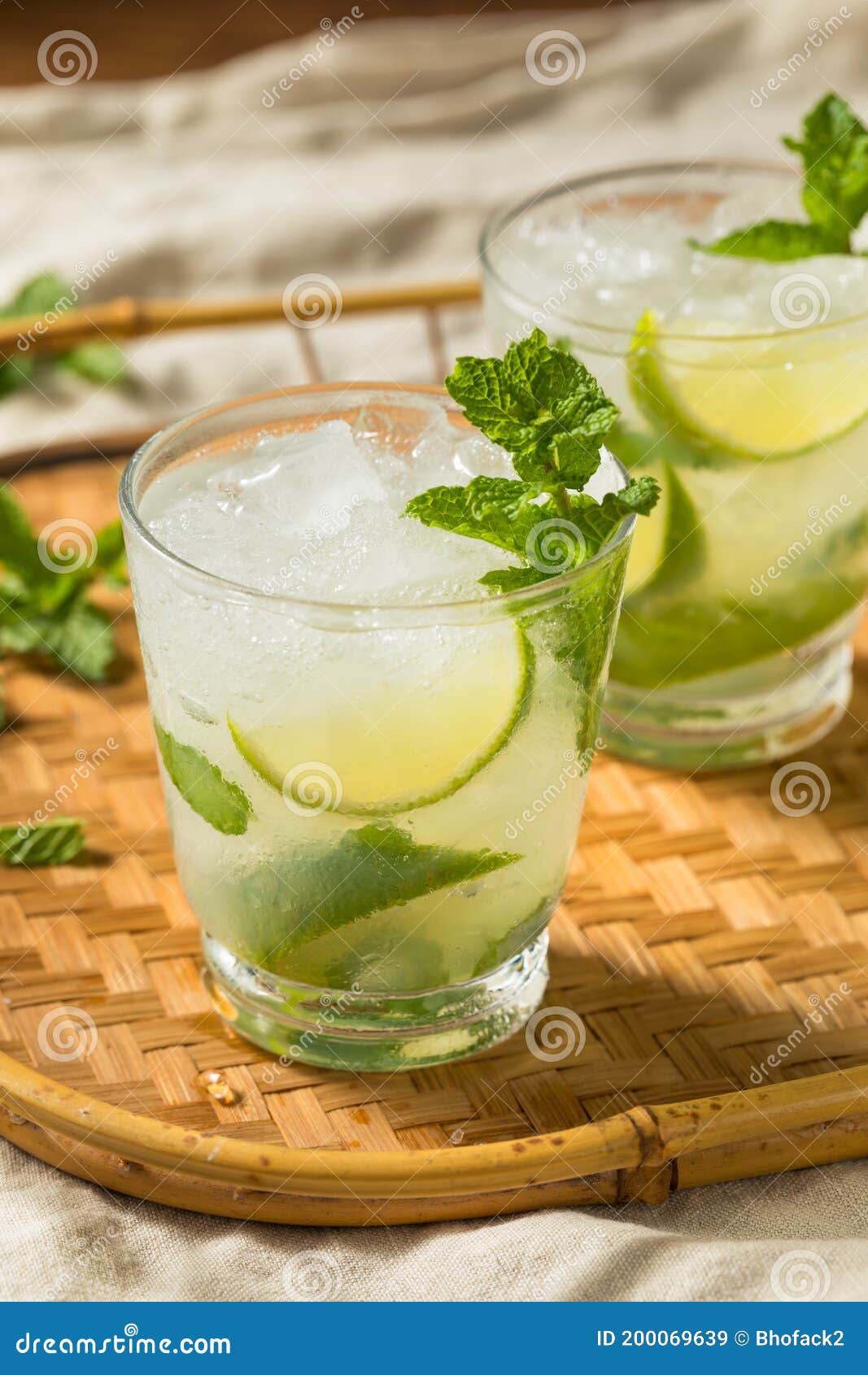 Boozy Refreshing Rum Mint Mojito Cocktail Stock Image Image of black