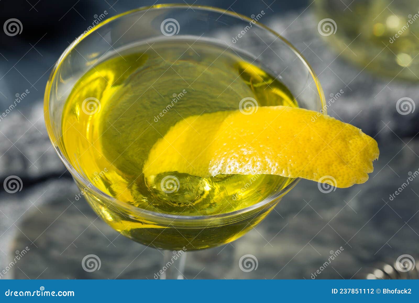 Boozy Refreshing Yellow Chartreuse Alaska Cocktail Stock Photo Image