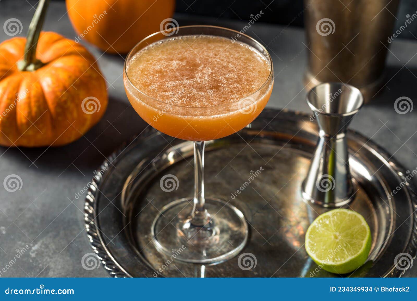 Boozy Rum Pumpkin Spice Daiquiri Stock Photo Image of orange, sweet
