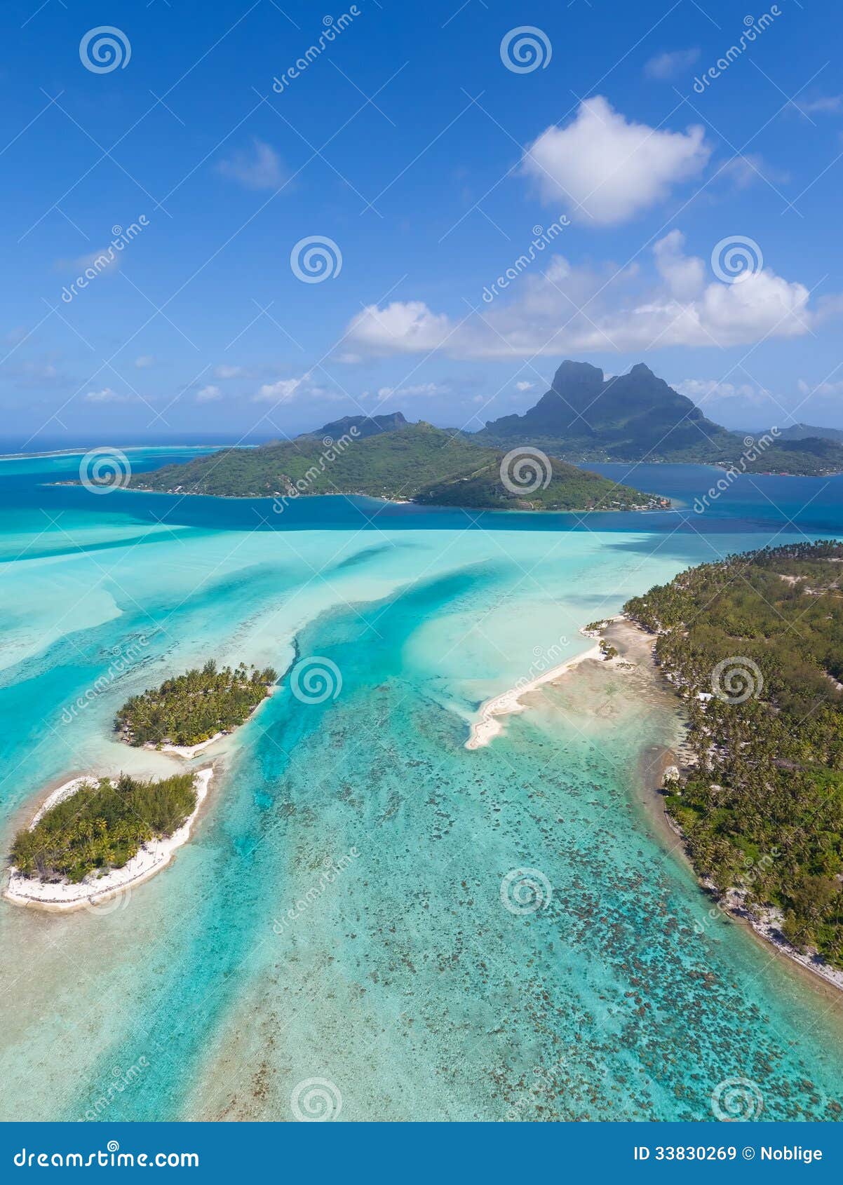 bora bora from helicopter