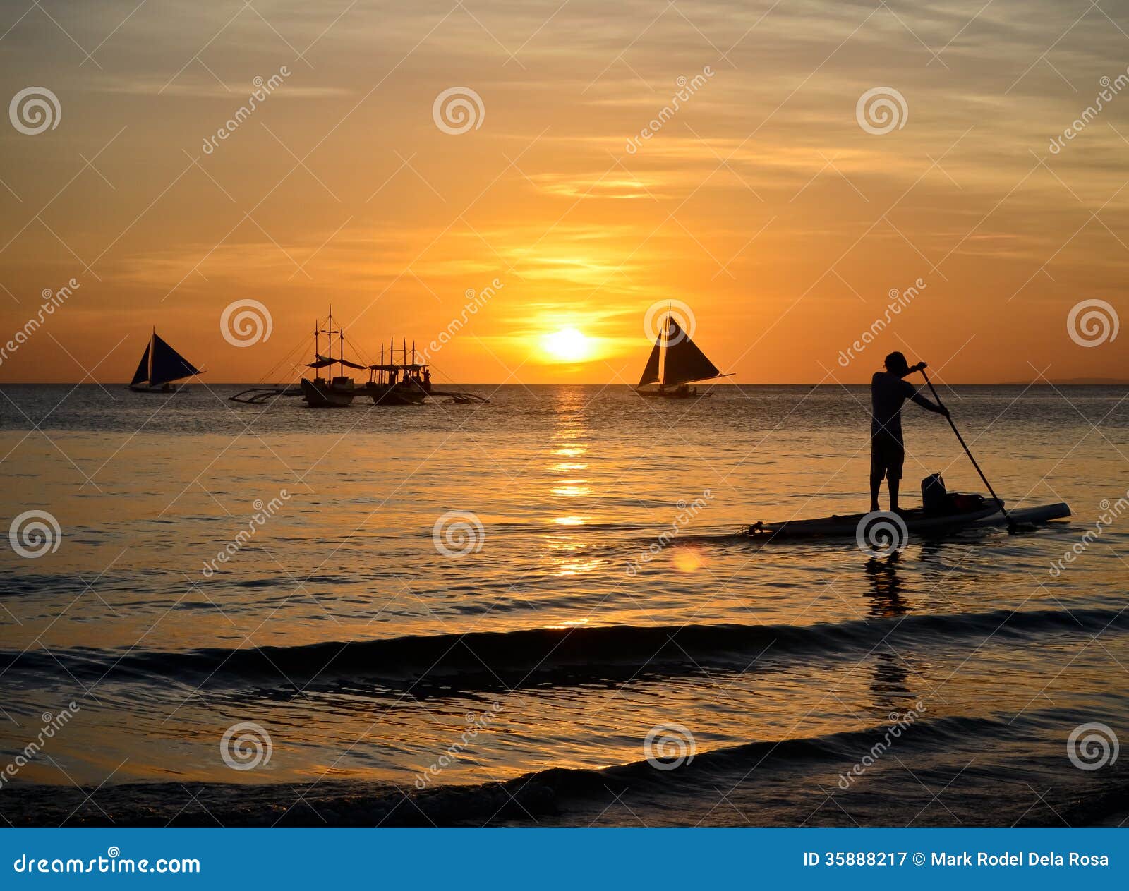 Boracay sunset stock image. Image of peace, island, clouds 35888217