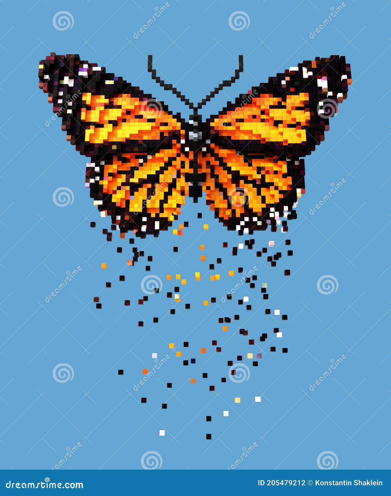 Ícone Laranja De Arte Em Pixel 32x32 Pixels Ilustração do Vetor