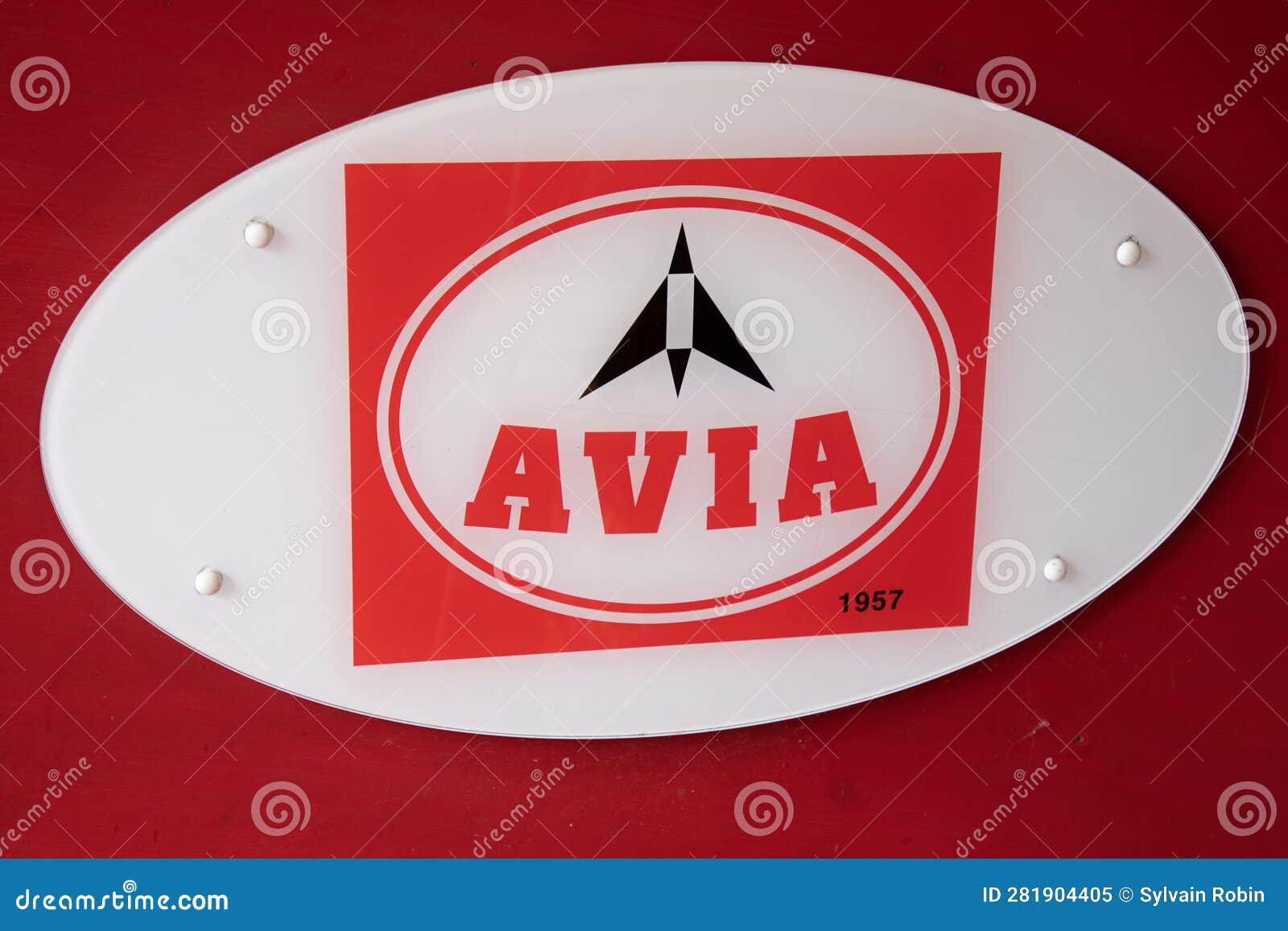 Avia 1957 Sign Text and Logo Brand on Facade Wall Station Fuel Entrance  Editorial Image - Image of wall, pump: 281904405