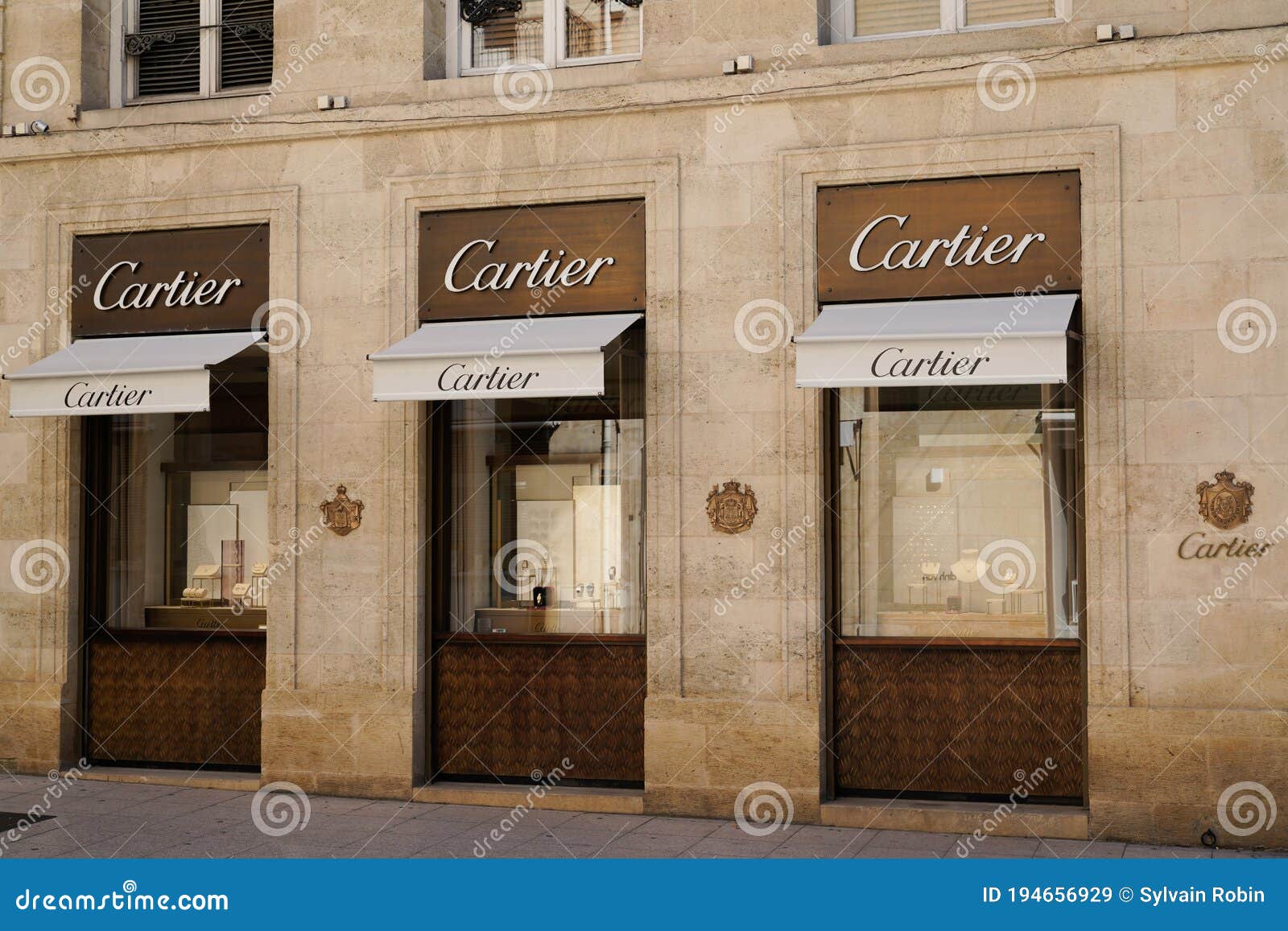 Cartier Sign and Logo Front of Luxury Jewellery Store Editorial