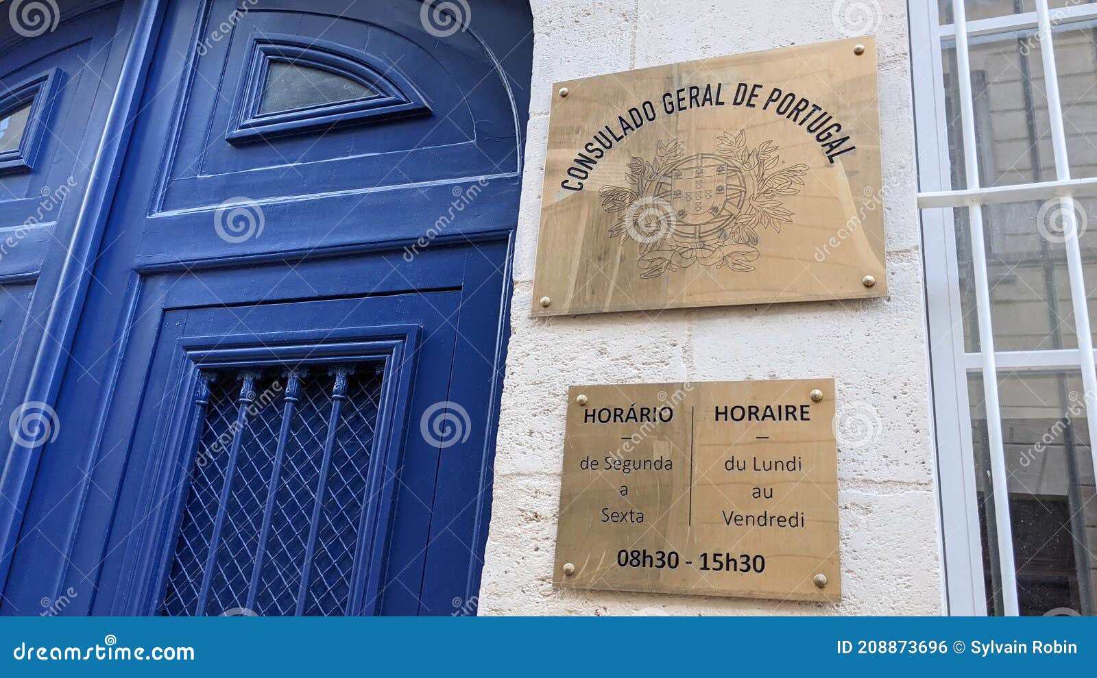 Consulado Geral De Portugal Copper Plate on the Entrance with