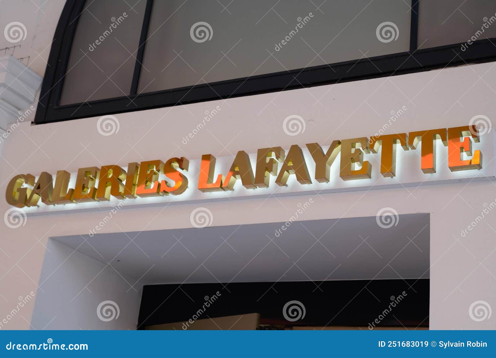 Galeries Lafayette Logo Brand and Text Sign Shop Entrance Facade City ...