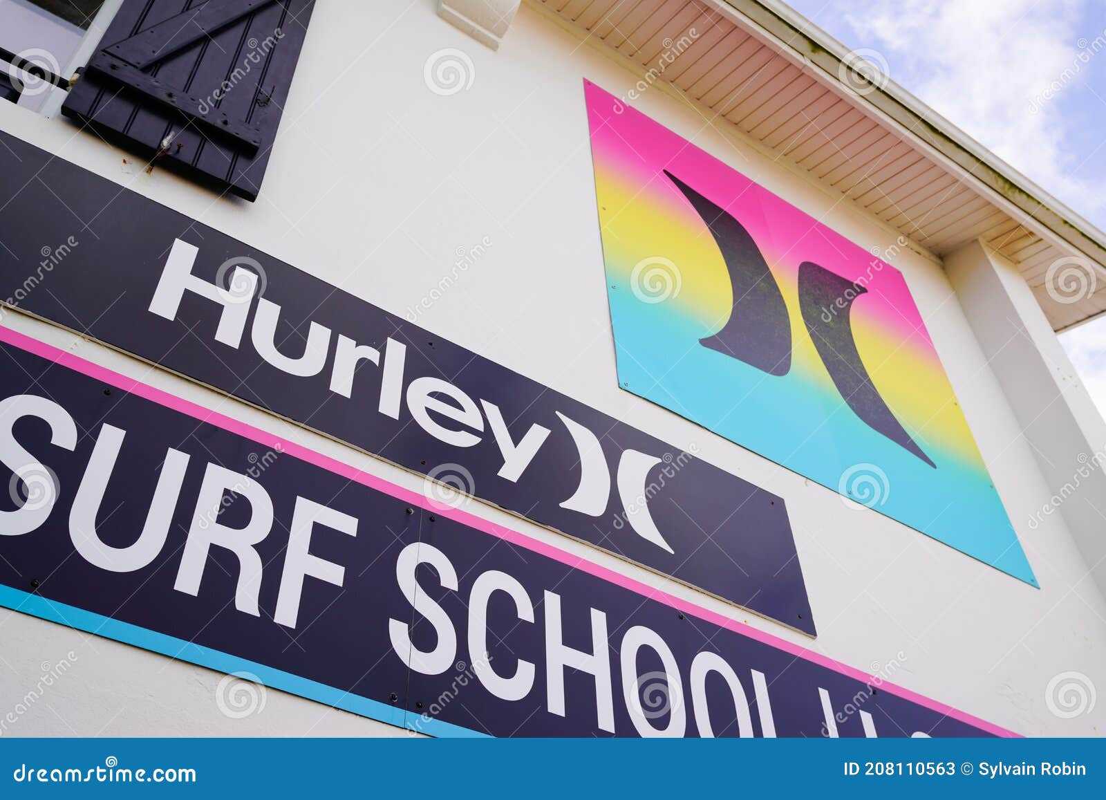 Hurley Logo Brand and Text Sign Store Front of Fashion Clothing