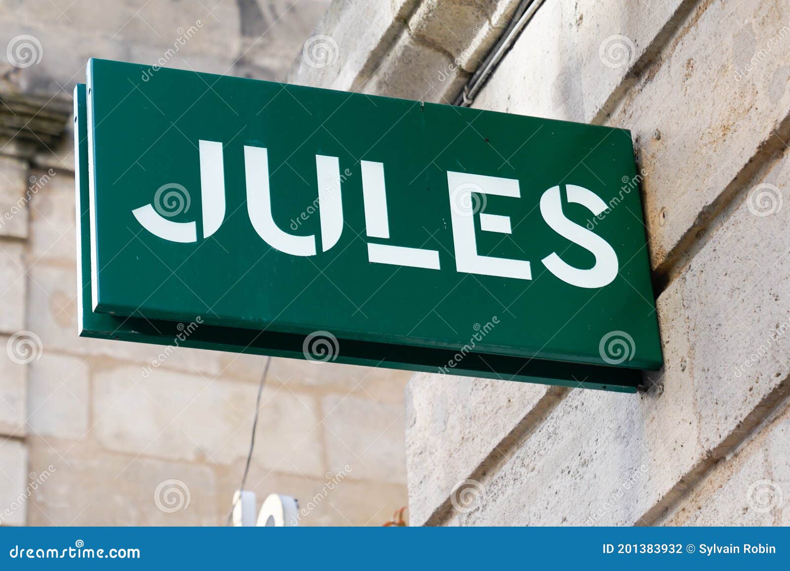 Jules Logo Green and Text Sign Front of Shop Fashion Retailer Men ...