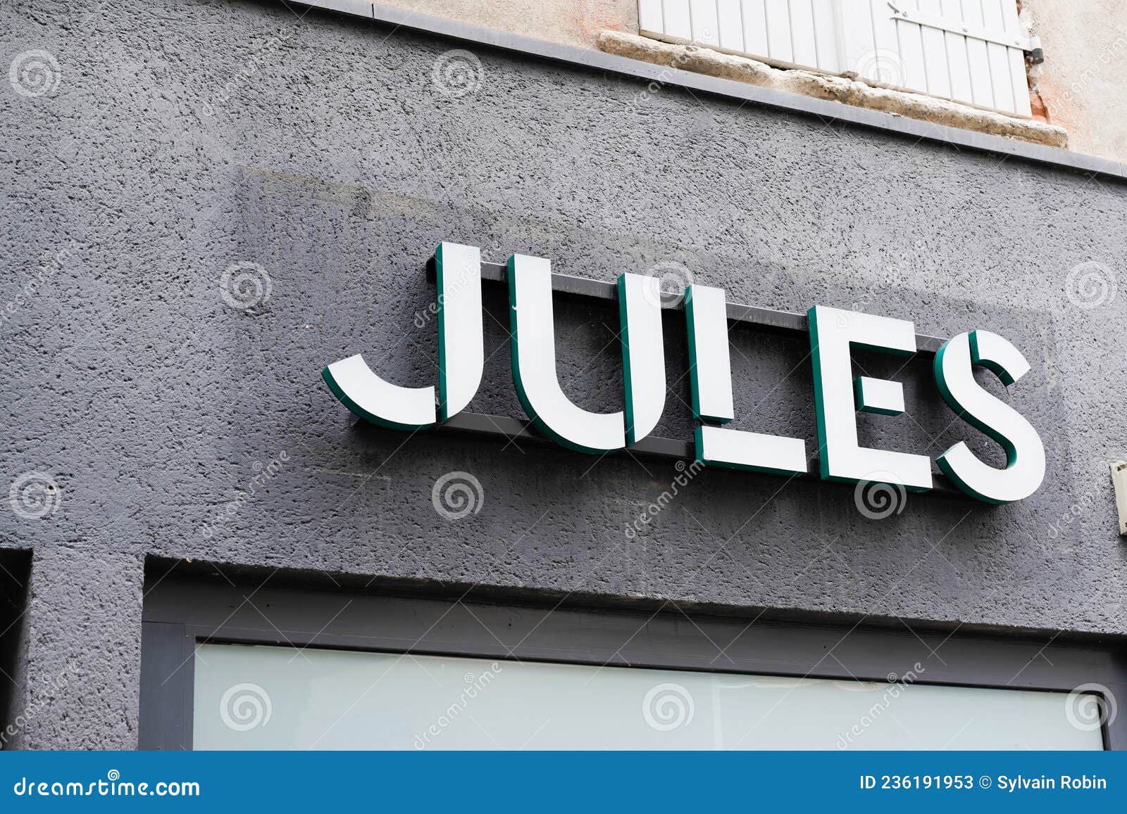 Jules Text Logo Store Front Sign Shop French Brand Fashion Retail Boys ...