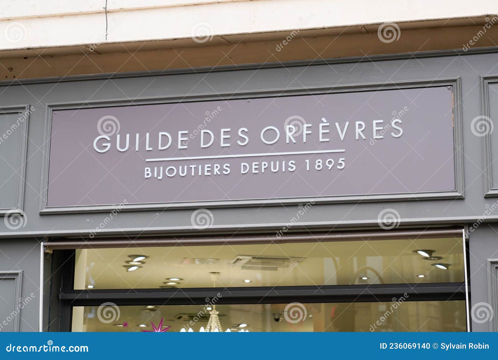 La Guilde Des Orfevres Logo Brand and Text Sign Front of Store ...