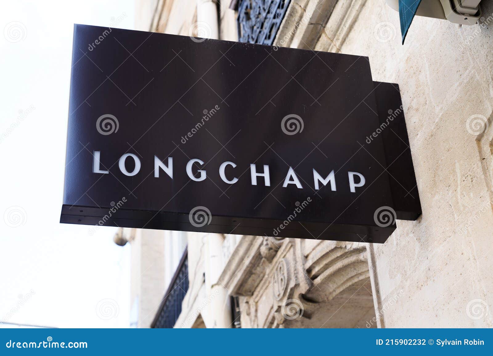 Longchamp Sign Text and Logo of Store Luxury French Shop Fashion