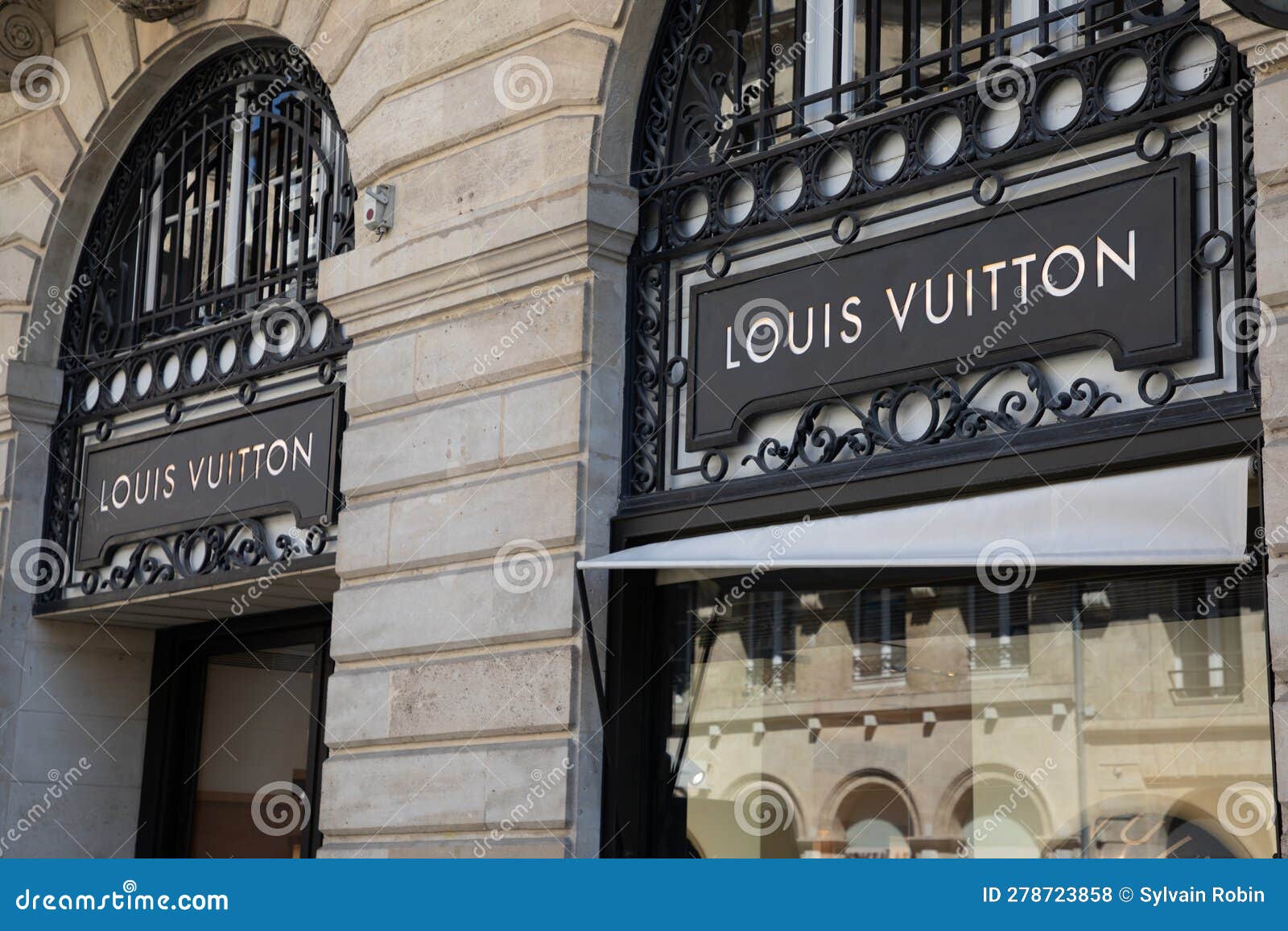 Louis Vuitton Logo Brand and Text Sign Front Facade of Home Shop
