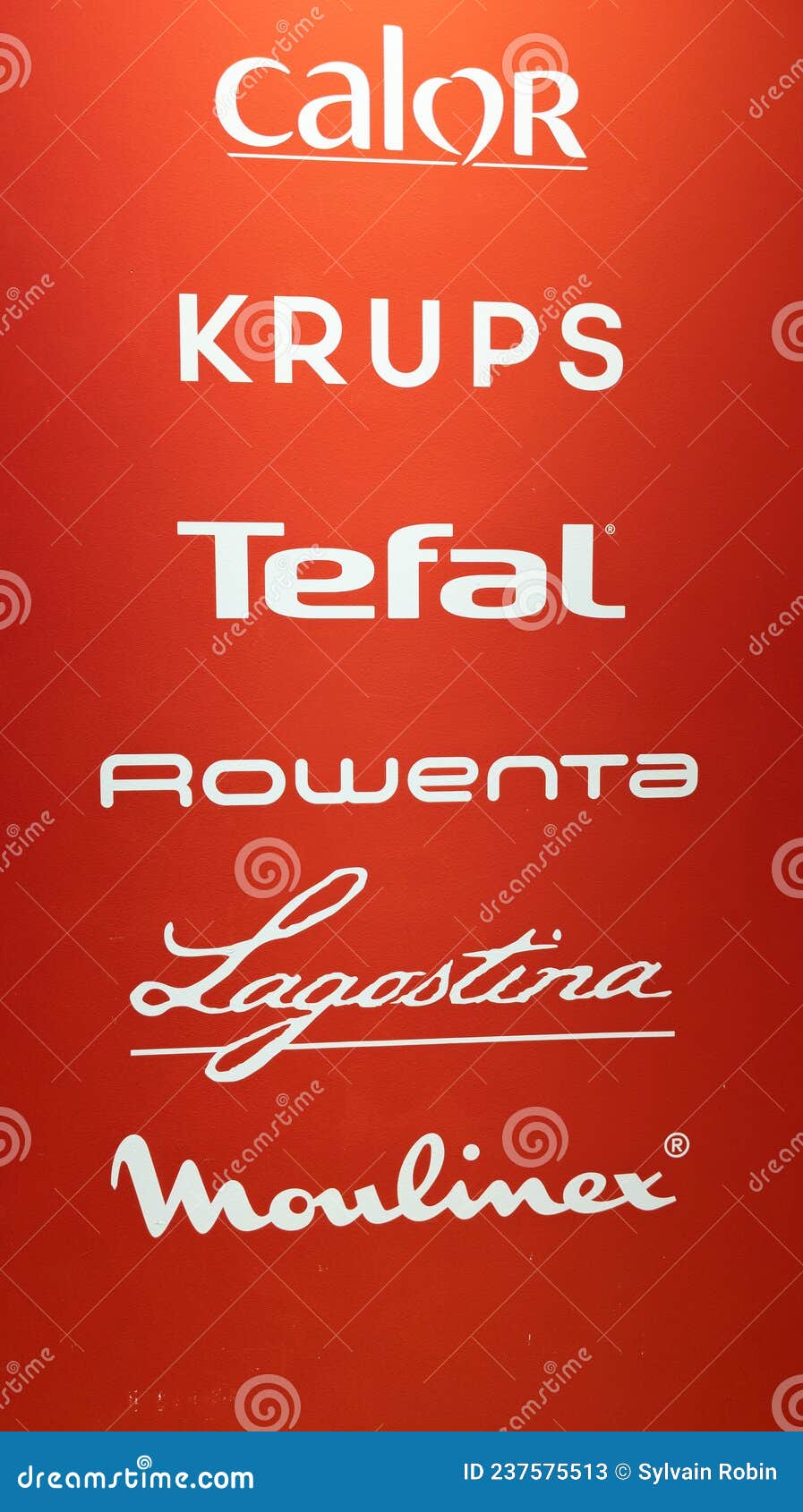 Moulinex Calor Krups Tefal Rowenta Lagostina Brand Sign and Logo Text Front  of Wall Editorial Stock Photo - Image of entrance, industrial: 237575513