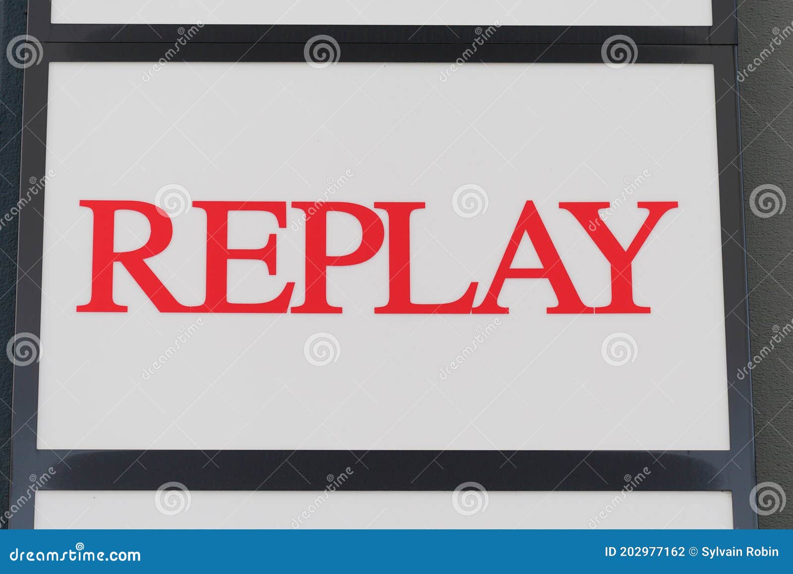 Replay Logo and Red Sign Text Front of Jeans Fashion Store Italian Design  Editorial Photography - Image of product, icon: 202977162