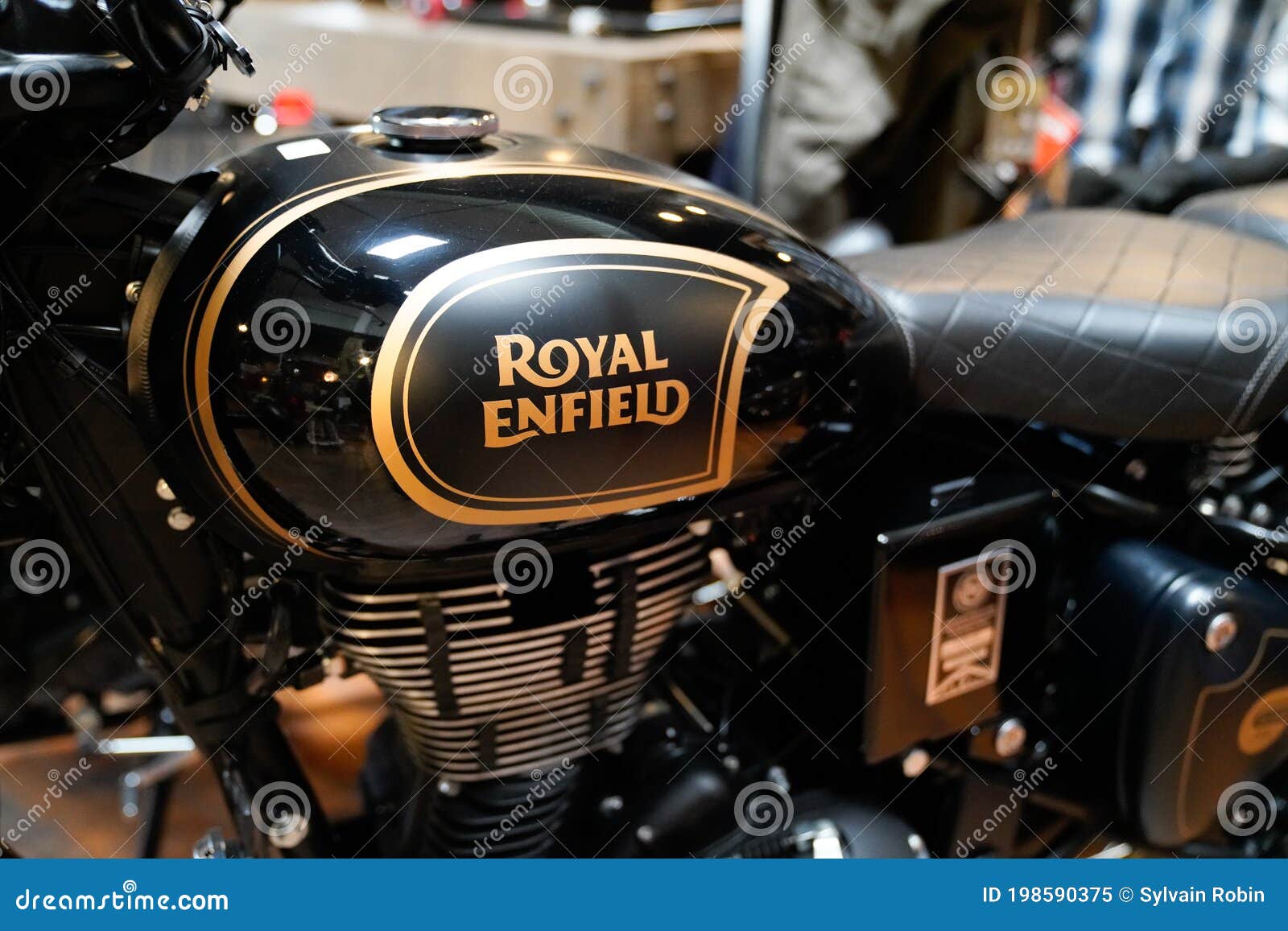 Royal Enfield Classic 500 Black &Golden Shine Petrol Tank Side Decal Sticker Set 