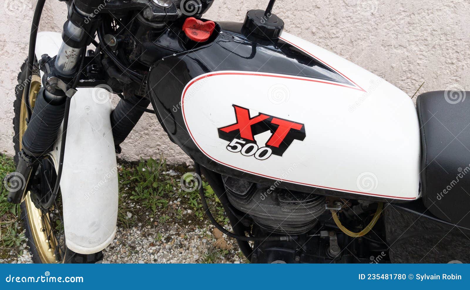 Yamaha Xt 500 Ancient Motorcycle Logo Sign and Brand Text on