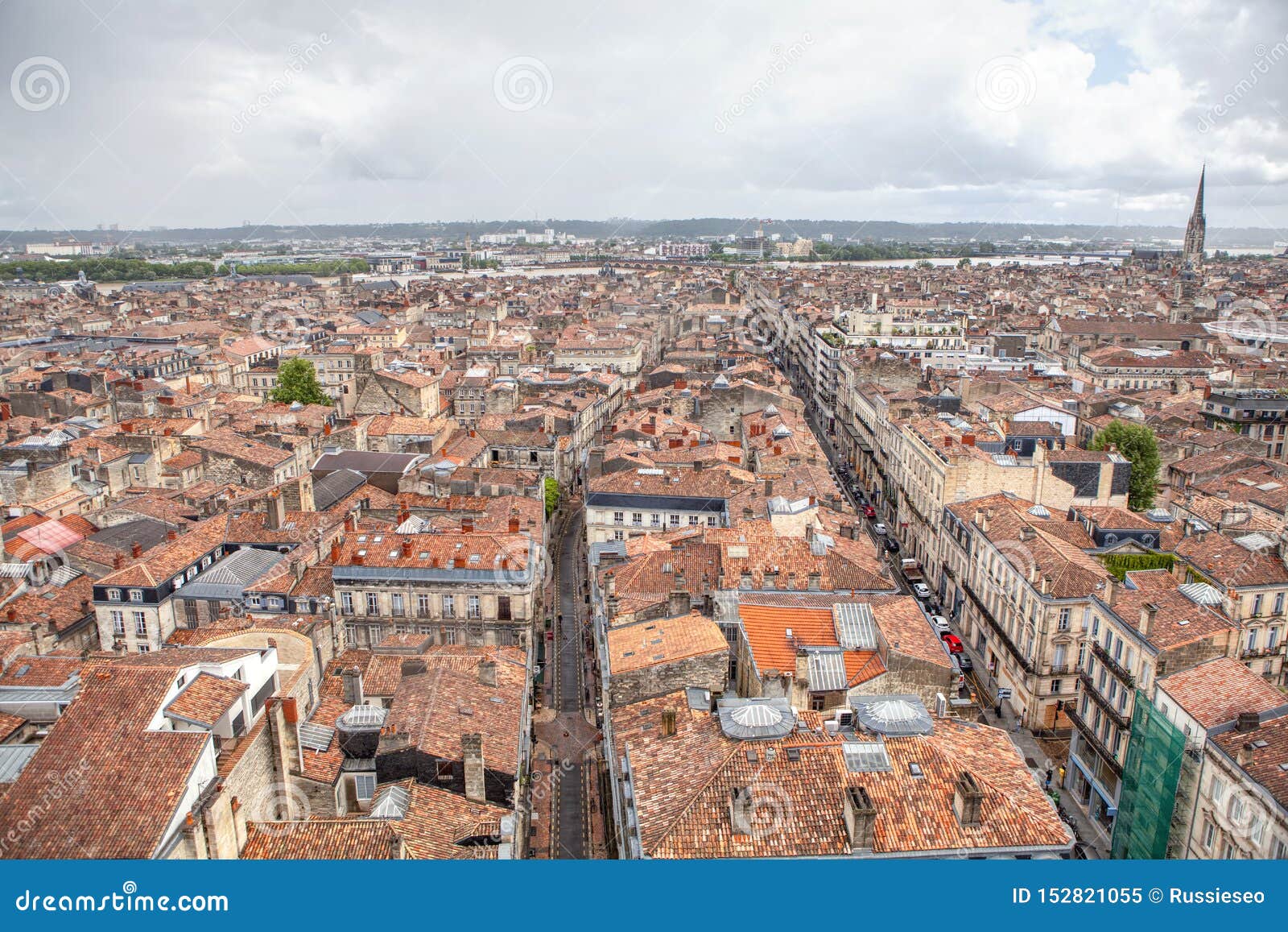 Bordeaux Downtown Aerial View Stock Image - Image of attraction, famous ...