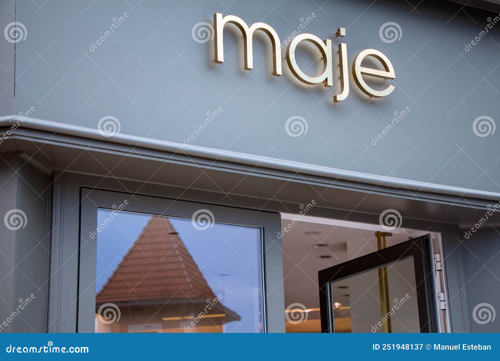 Maje logo on Maje store editorial photography. Image of chain - 251948137