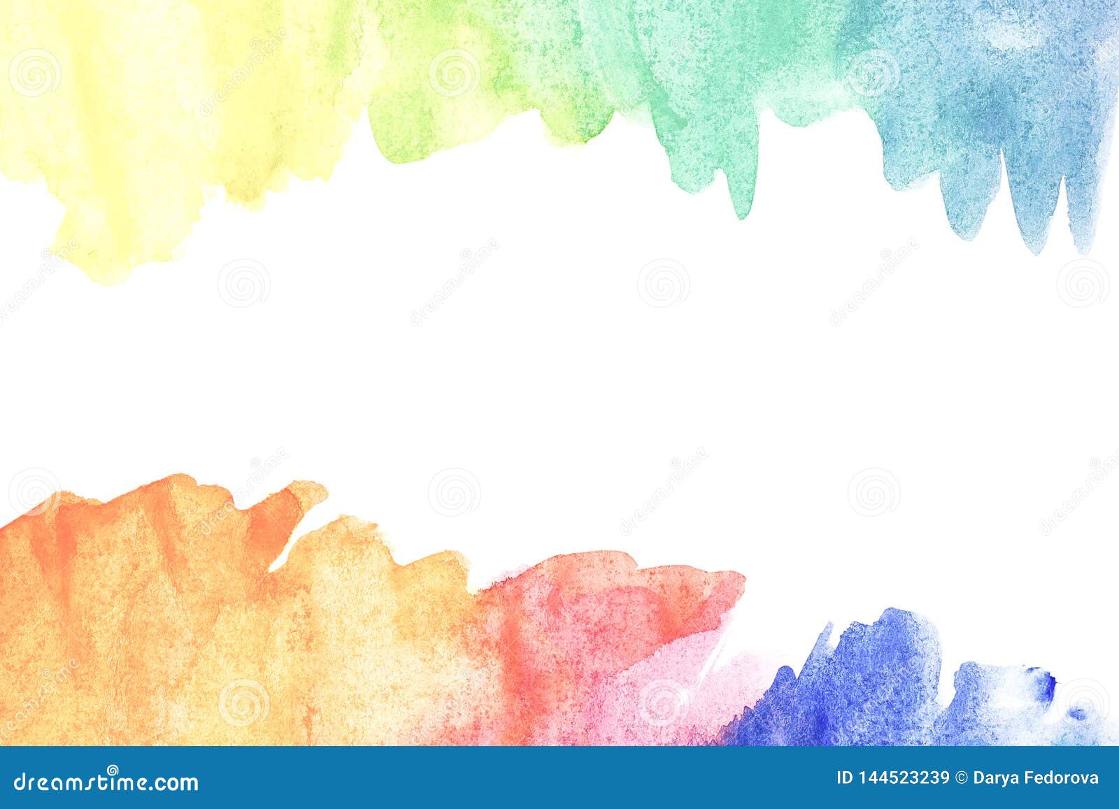 Border Of Abstract Watercolor Art Hand Paint On White Background. Watercolor Background Stock Illustration - Illustration Of Template, Rough: 144523239