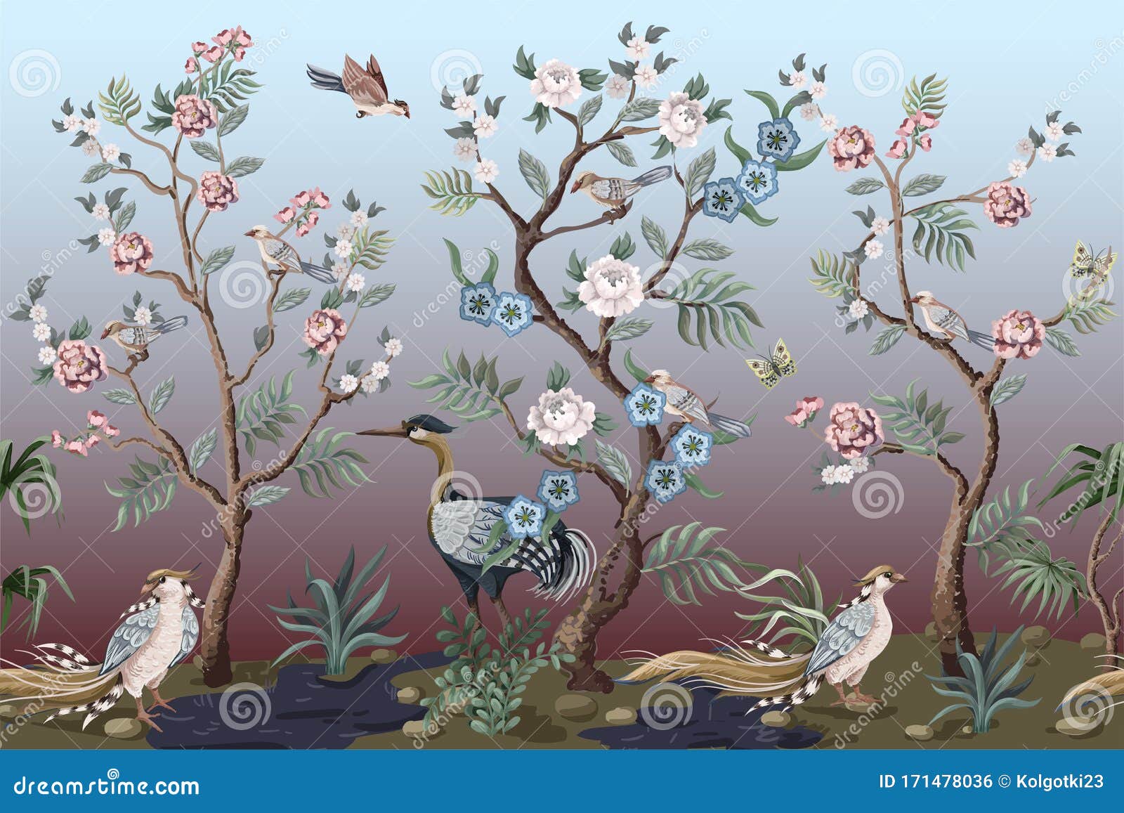 Chinoiserie Wallpaper Stock Illustrations – 555 Chinoiserie Wallpaper Stock  Illustrations, Vectors & Clipart - Dreamstime