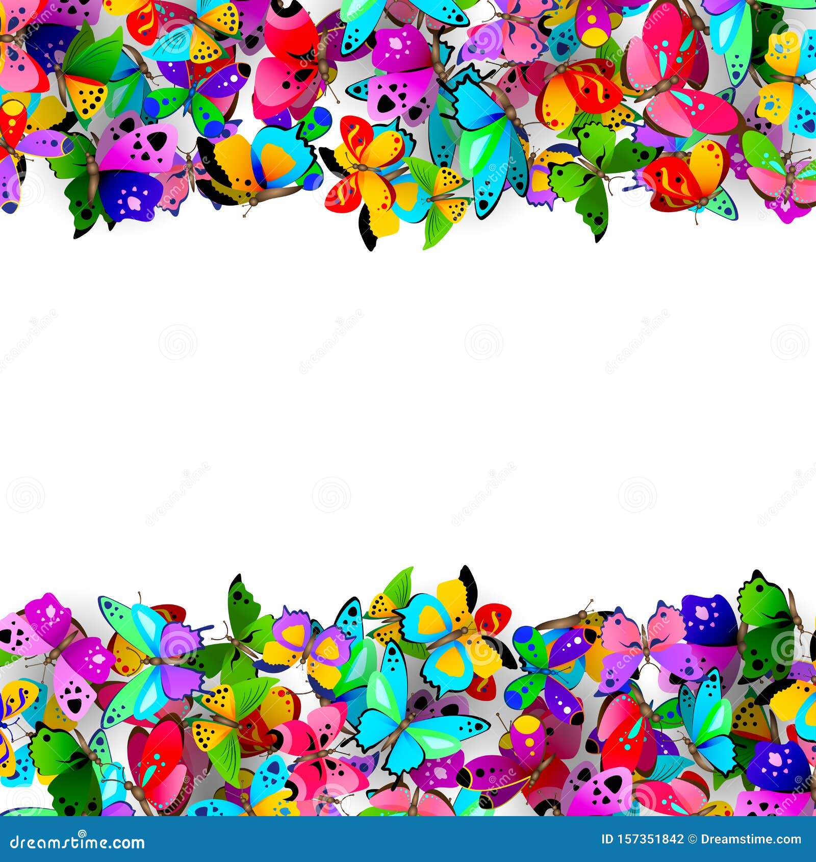 Download Border With Colorful Butterflies Stock Vector ...