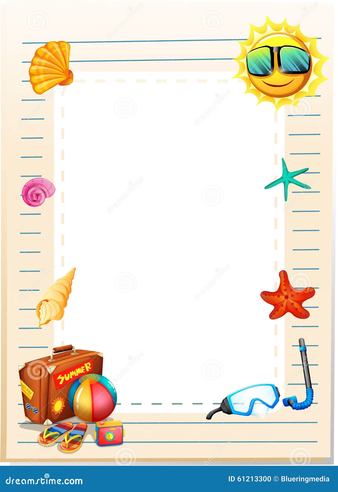 border design with summer theme stock vector summer page borders