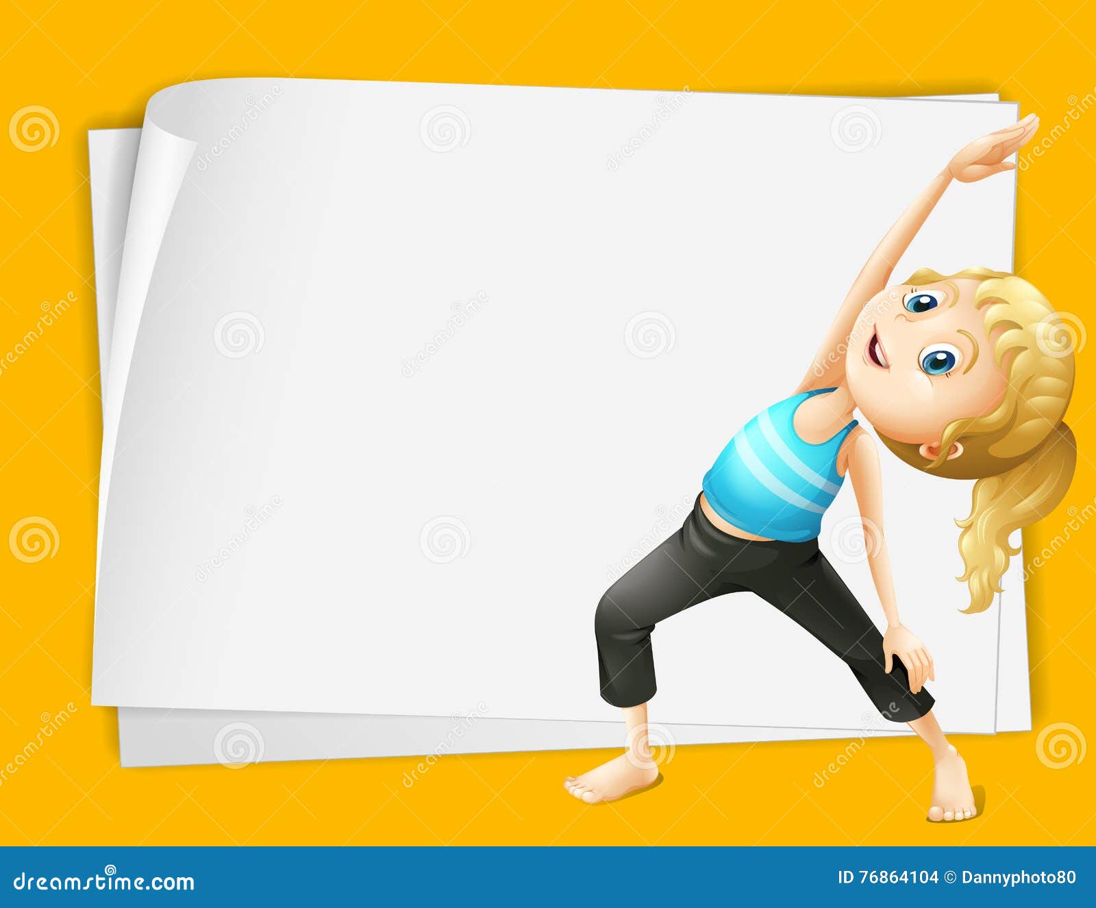 Border Design with Woman Doing Yoga Stock Vector Illustration of