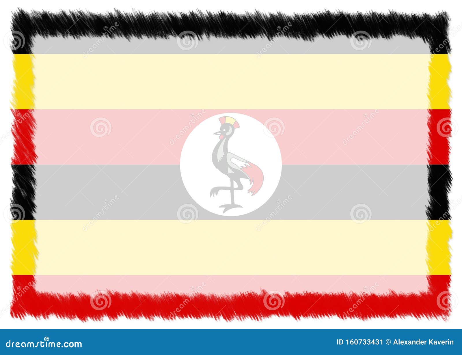 Border Made with Uganda National Flag Stock Illustration Illustration
