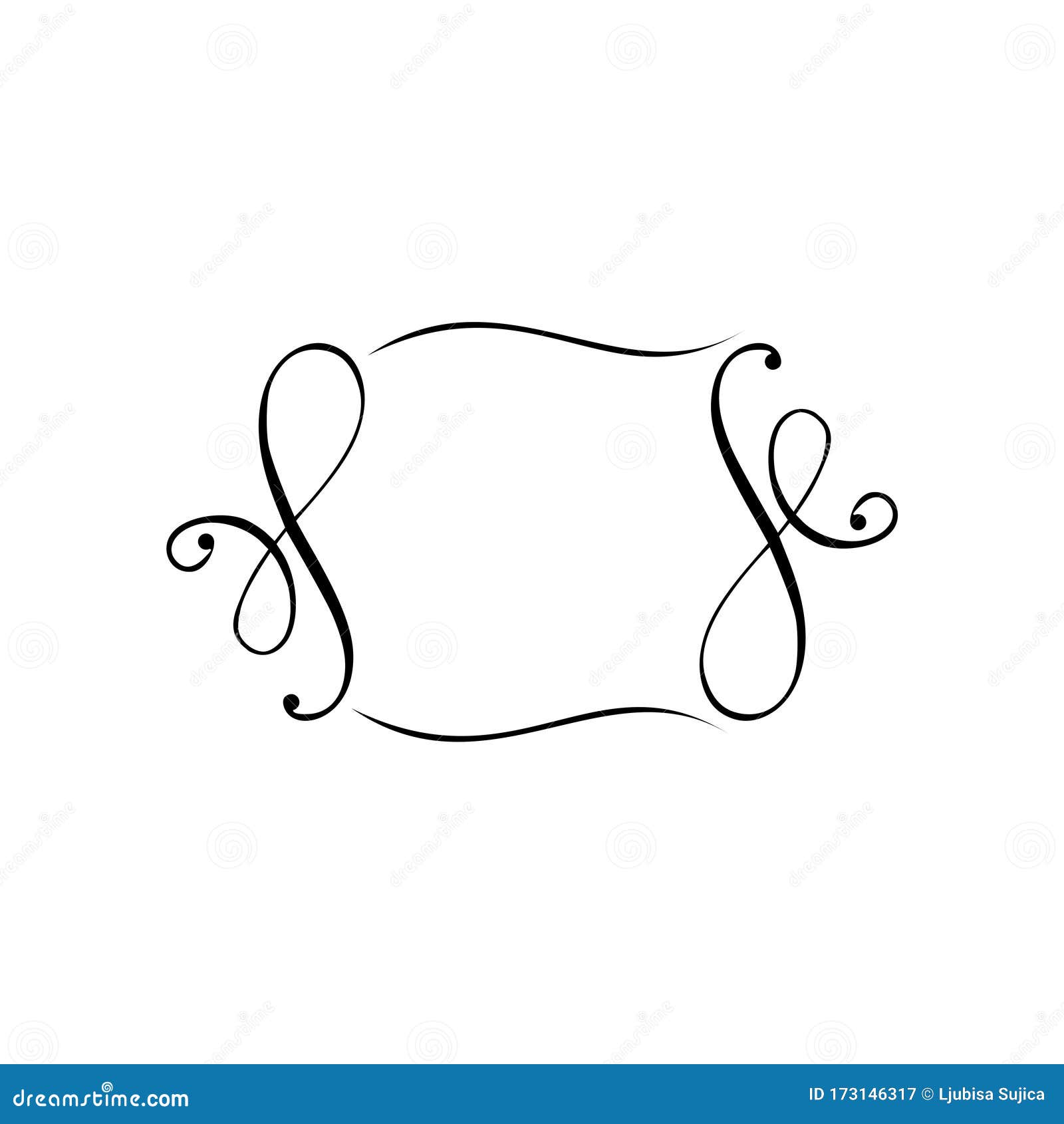 Border Ornament Pattern Frame. Black Love Frame Stock Vector