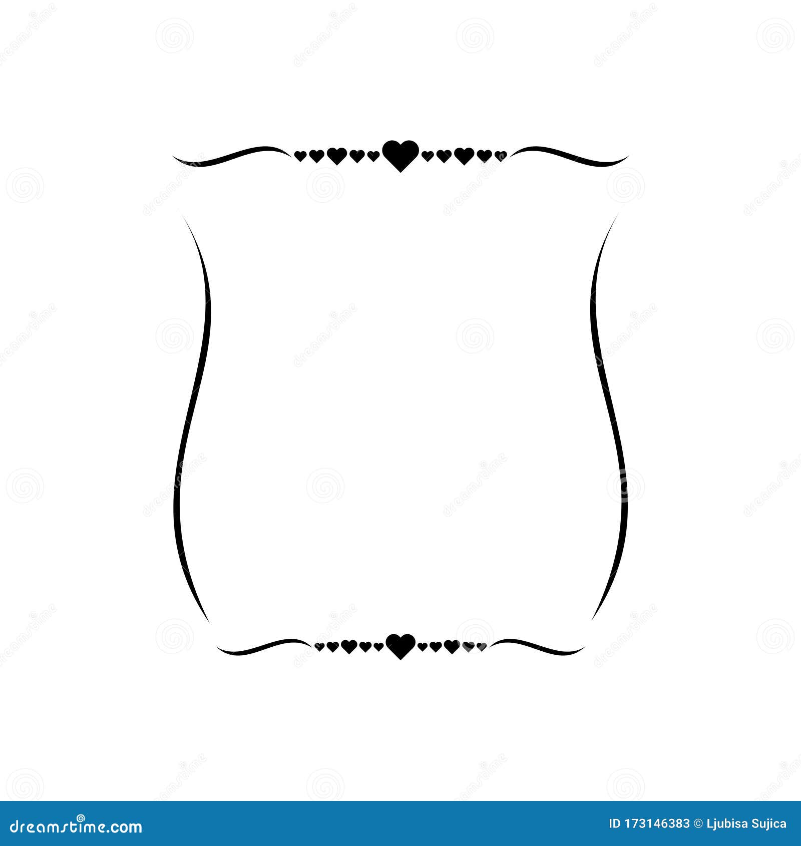 Border Ornament Pattern Frame. Black Love Frame Stock Illustration
