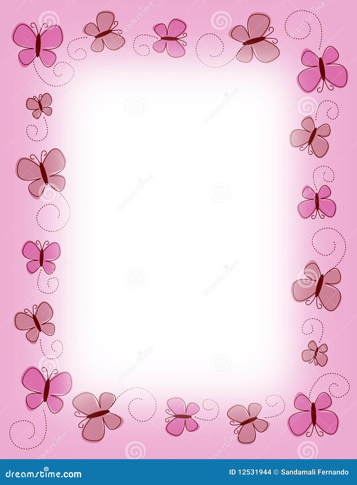 Border Pink Butterfly / Butterflies Stock Illustration ...