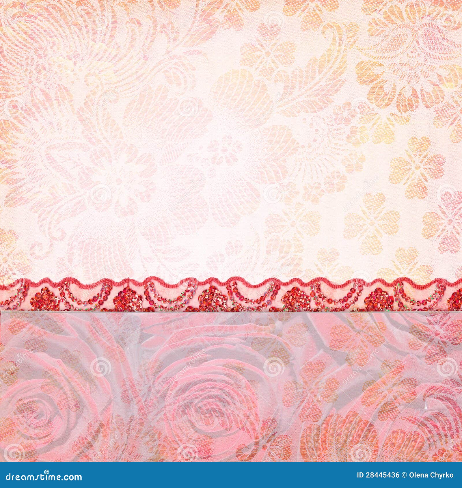 Border of Roses and Lace. Background for the Photo Book Stock Illustration Illustration of