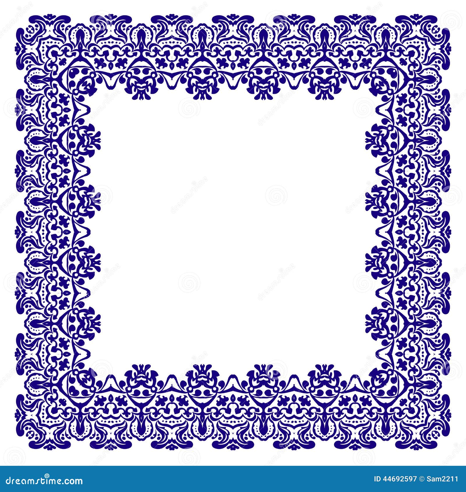  Border  With Swirls Floral  Motif  Frame Stock Vector 